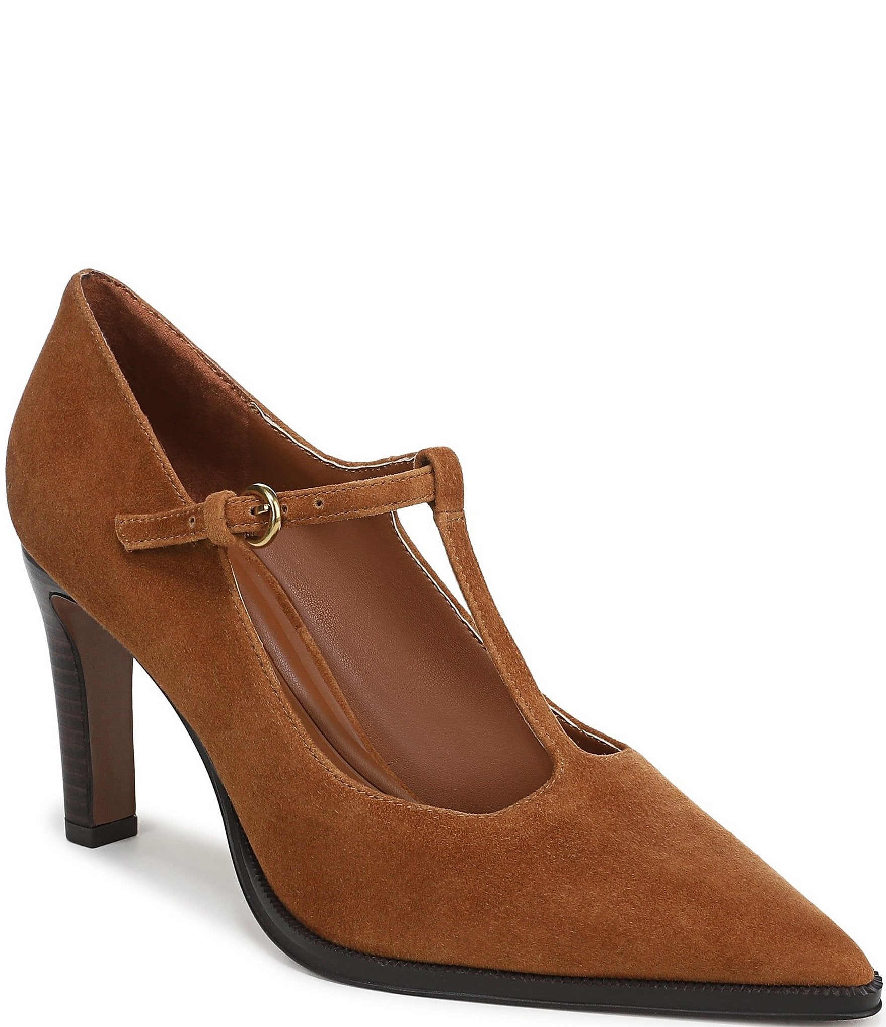 Sarto by Franco Sarto Atley Suede T-Strap High Heel Pumps