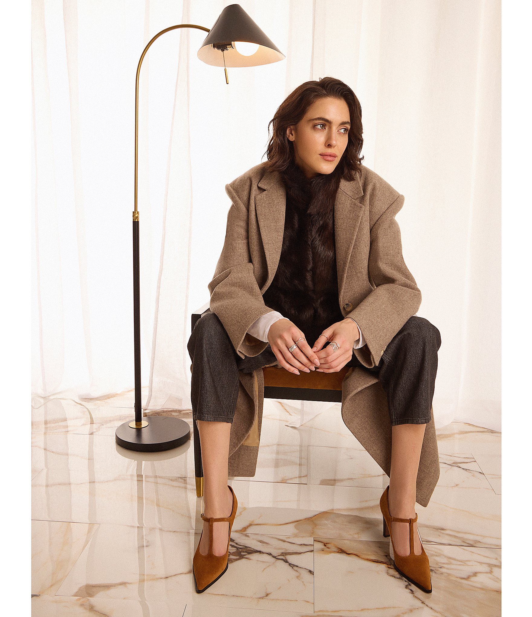 Sarto by Franco Sarto Atley Suede T-Strap High Heel Pumps