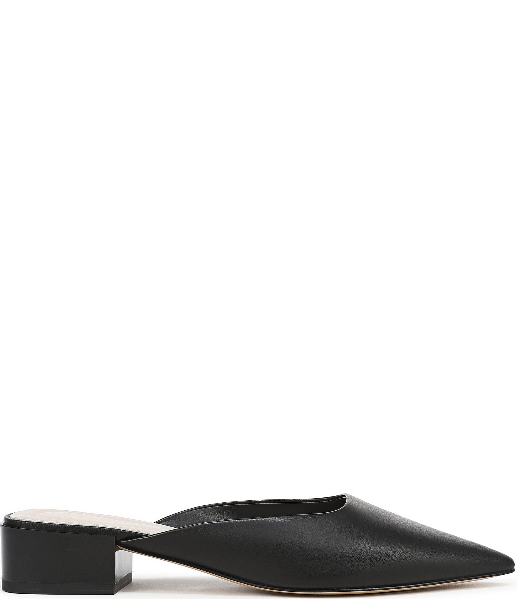 Sarto by Franco Sarto Bennet Leather Pointed Toe Block Heel Mules