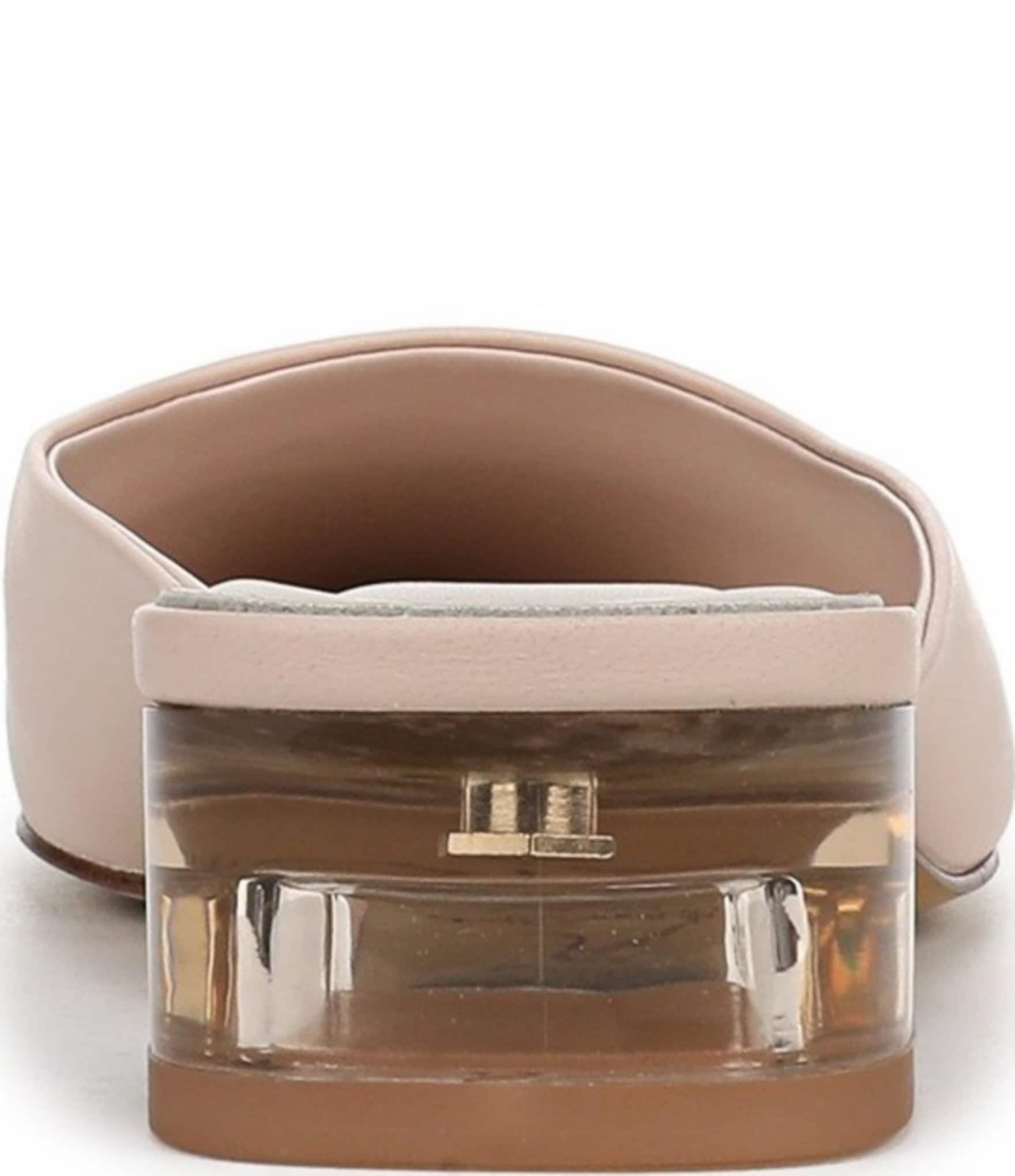 Sarto by Franco Sarto Bennet Leather Pointed Toe Clear Heel Mules