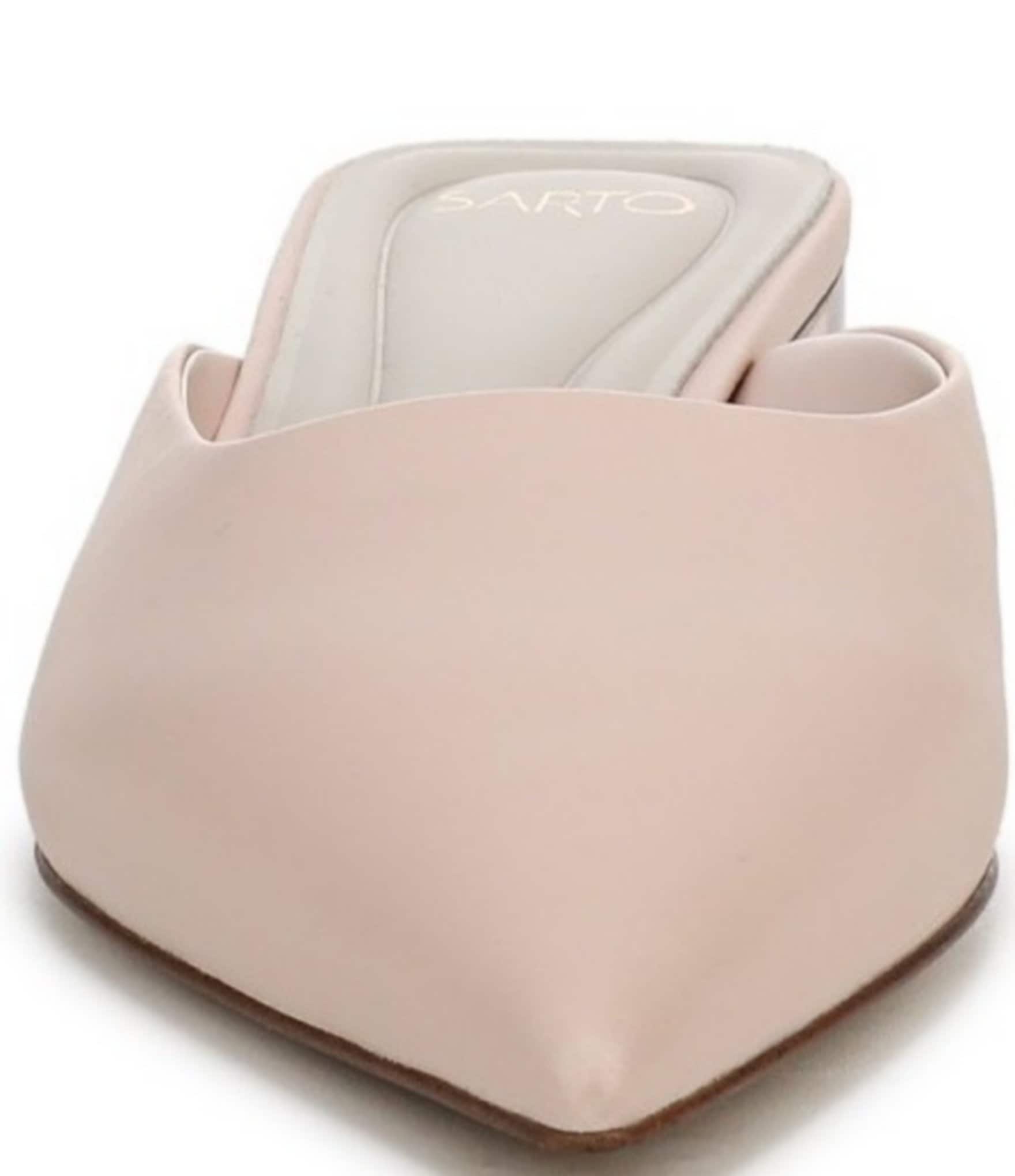 Sarto by Franco Sarto Bennet Leather Pointed Toe Clear Heel Mules