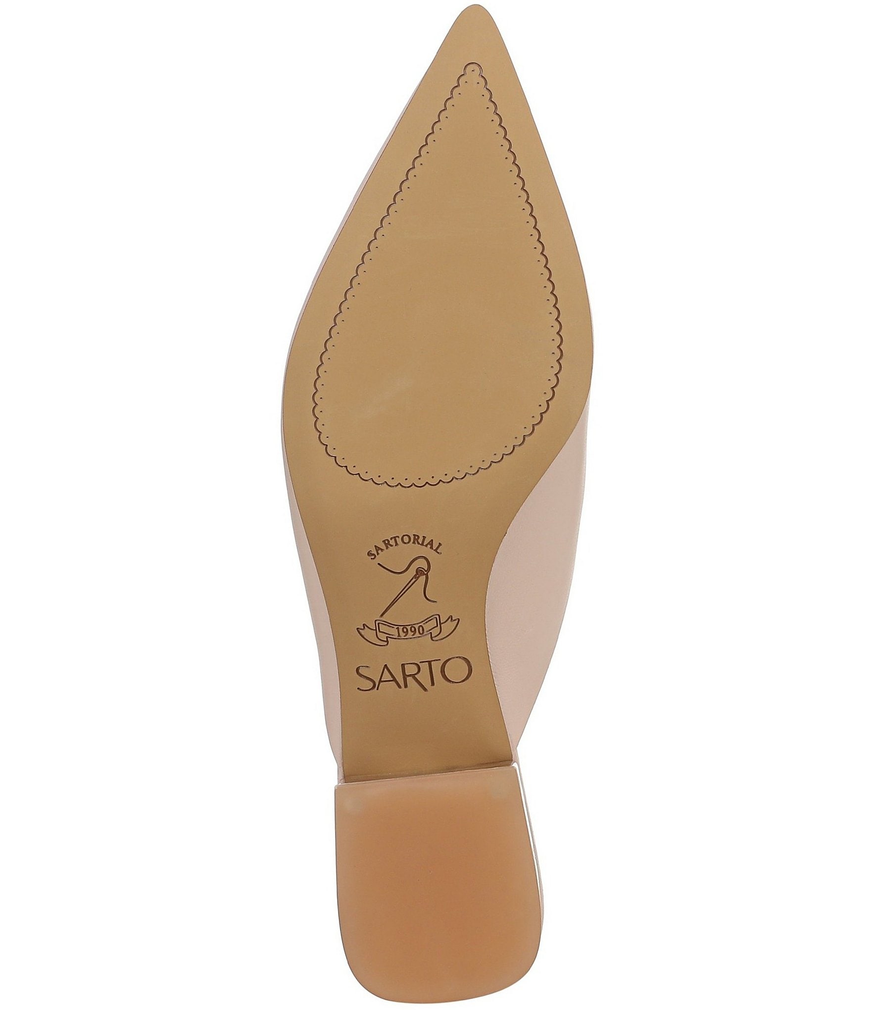 Sarto by Franco Sarto Bennet Leather Pointed Toe Clear Heel Mules