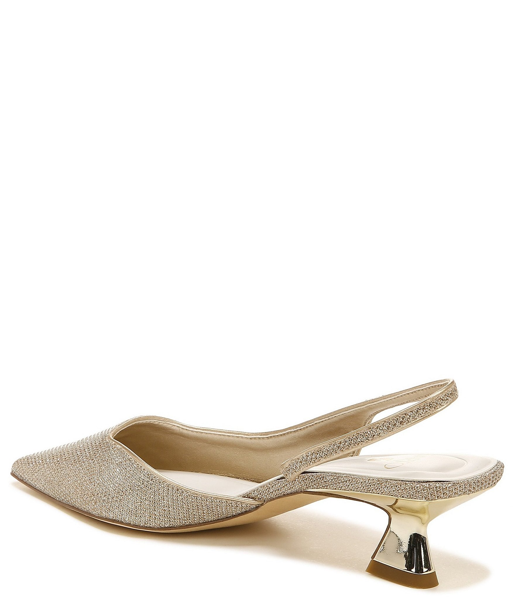 Sarto by Franco Sarto Devin 2 Metallic Fabric Kitten Heel Slingback Pumps