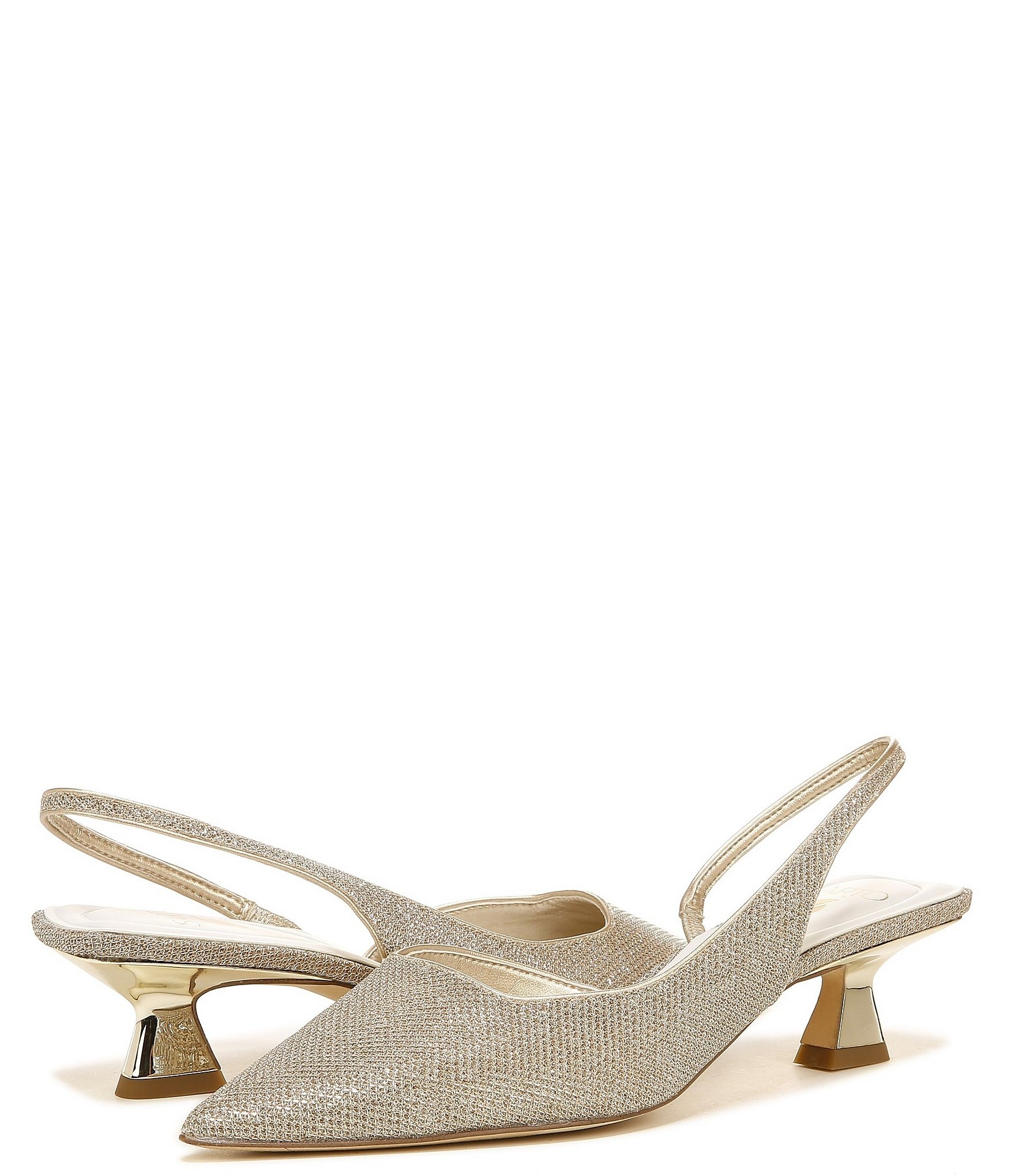 Sarto by Franco Sarto Devin 2 Metallic Fabric Kitten Heel Slingback Pumps