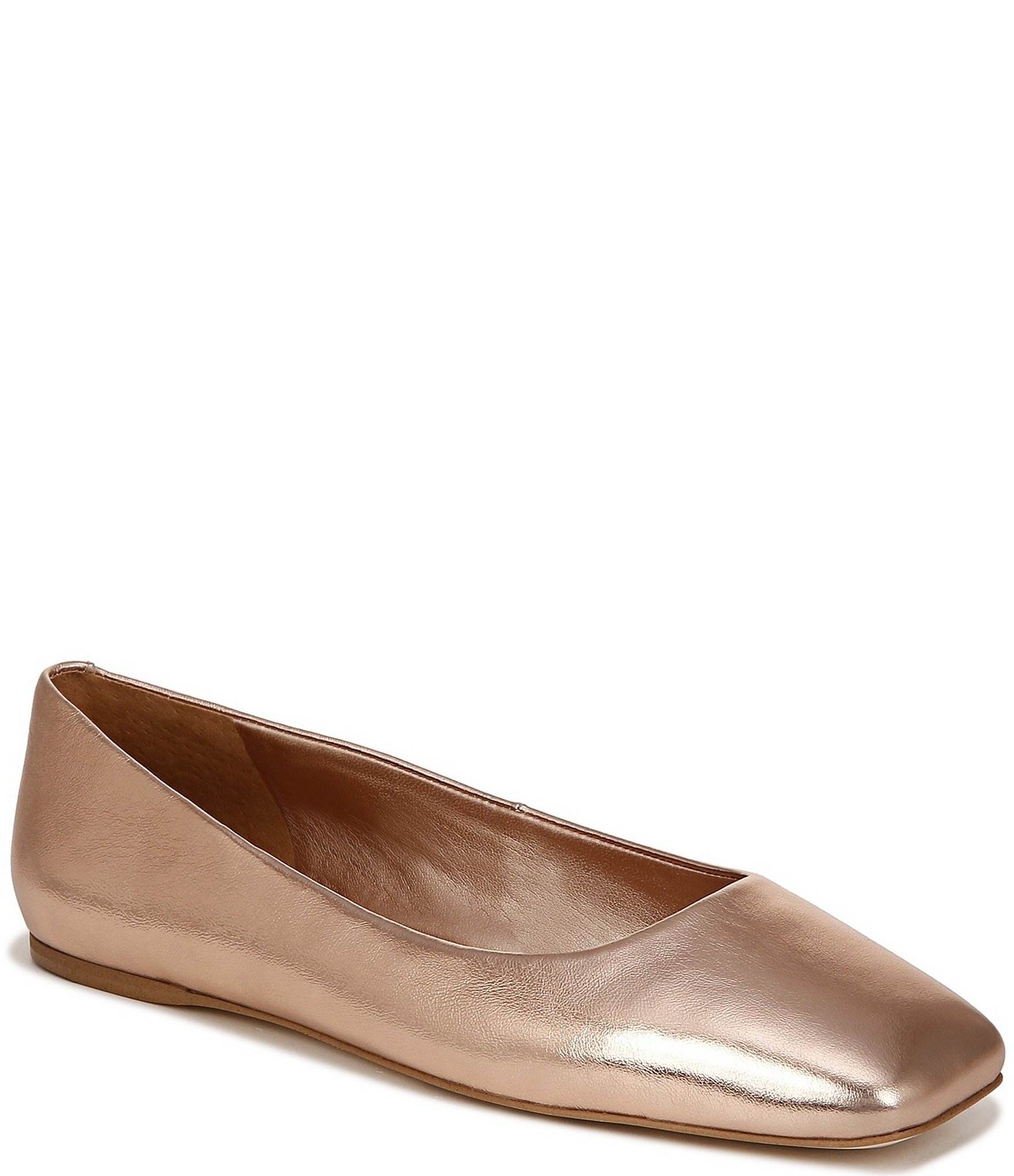 Sarto by Franco Sarto Flexa Amaya Metallic Leather Square Toe Ballet ...