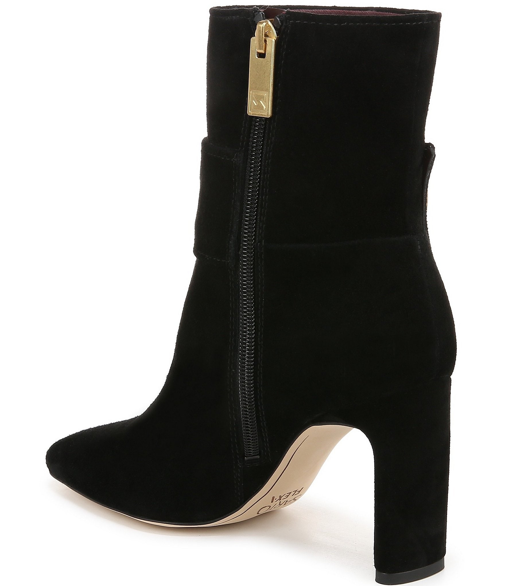 Sarto by Franco Sarto Flexa Elia O-Ring Ankle Strap Suede Dress Booties