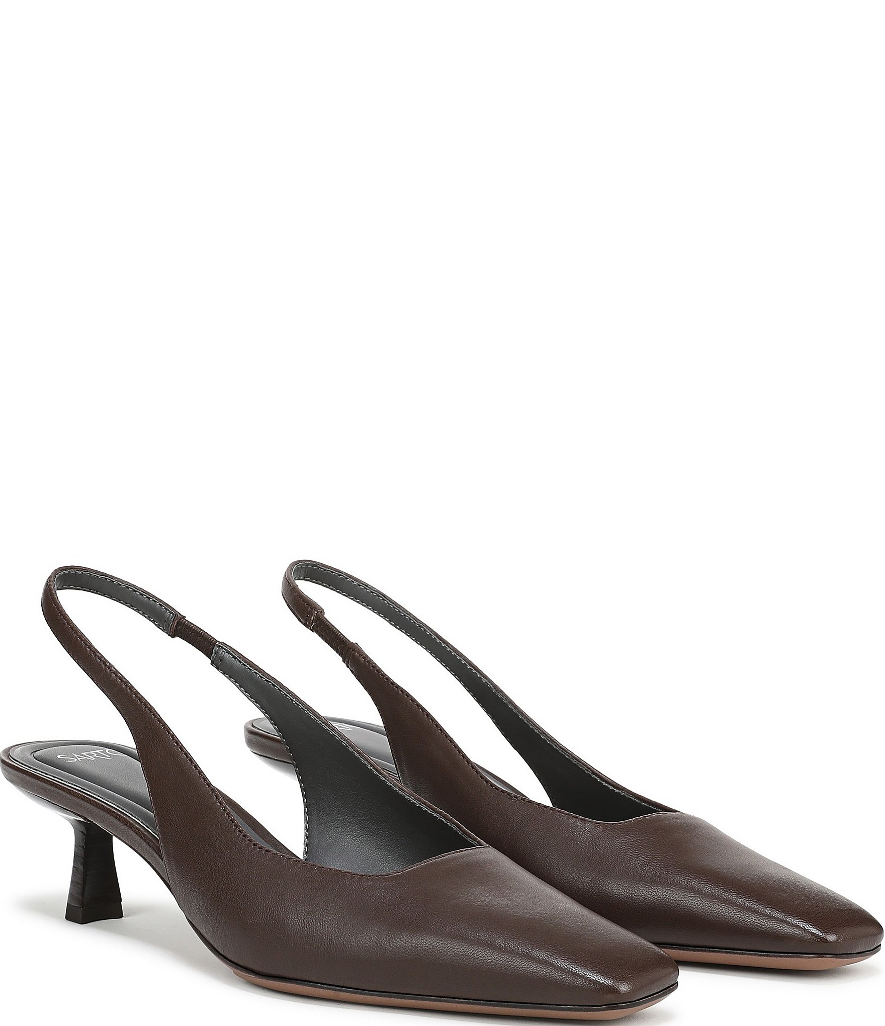 Sarto by Franco Sarto Raven Leather Slingback Kitten Heel Pumps