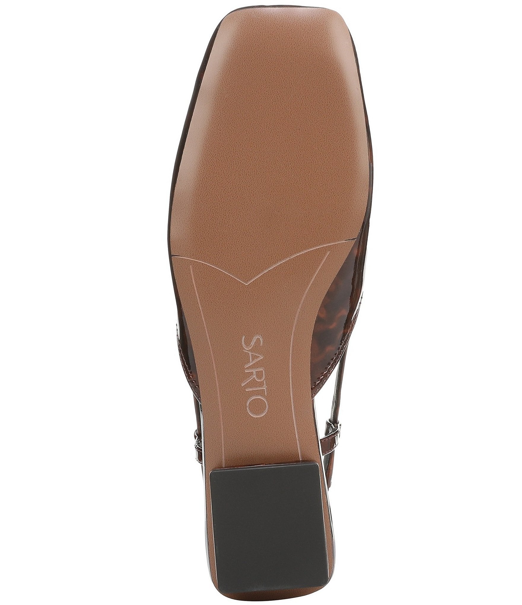 Sarto by Franco Sarto Telica Tortoise Print Patent Leather Square Toe Slingback Flats