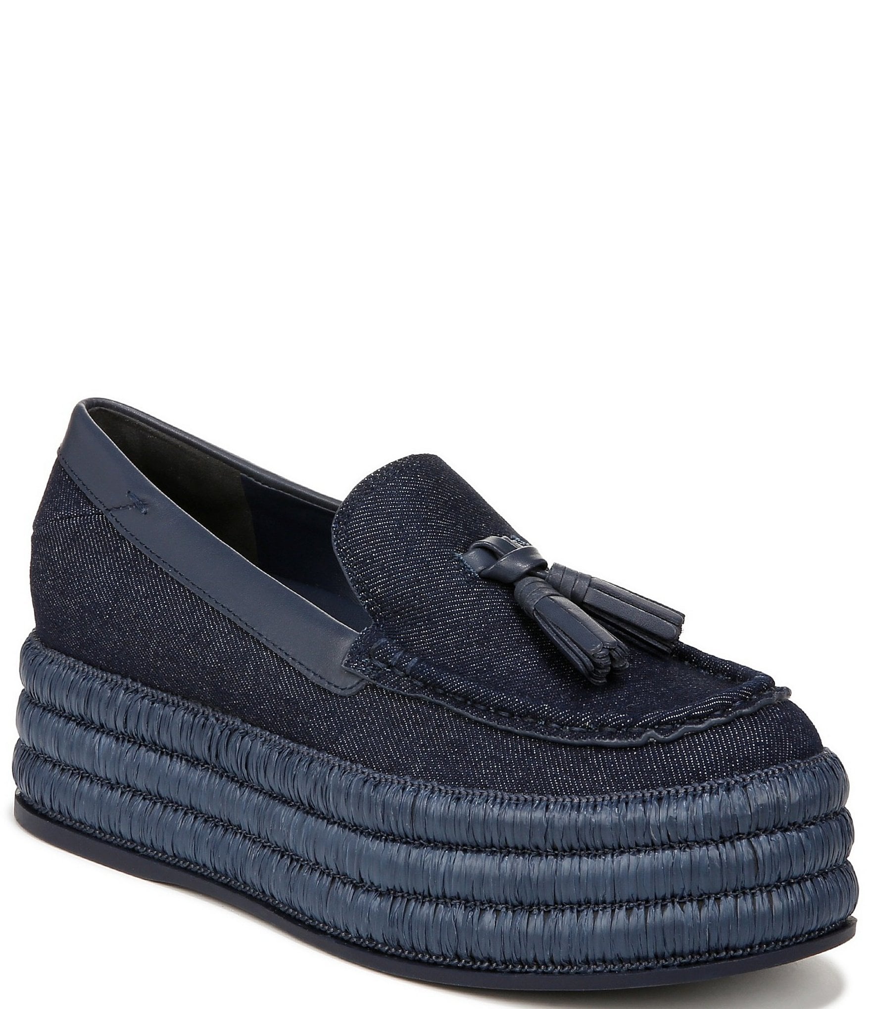 Sarto by Franco Sarto Tremont Denim Platform Tassel Loafers