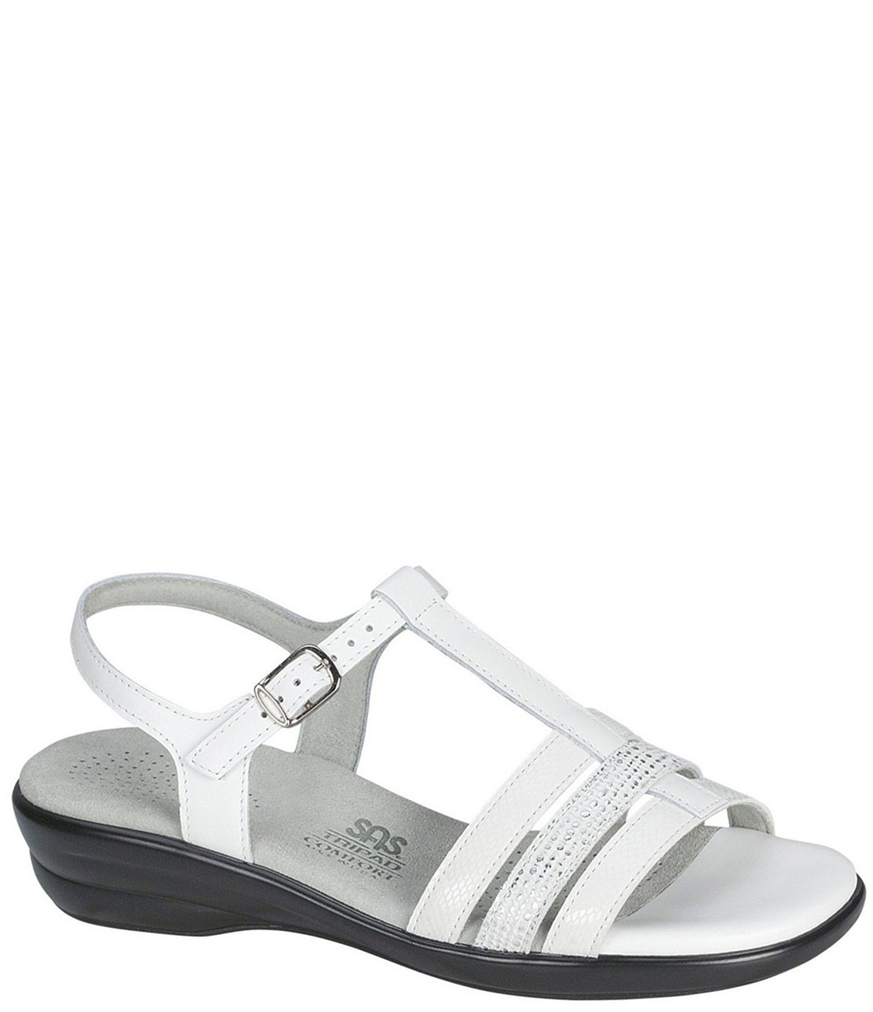 SAS Capri Comfort Metallic Strap Sandals | Dillard's