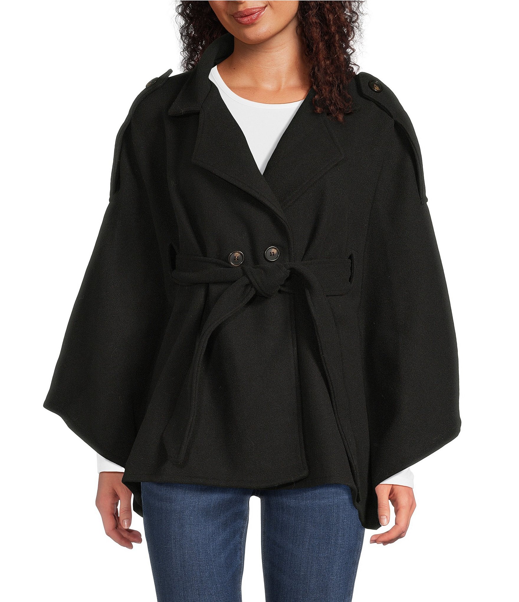 SASSO + SMYTH Belted Button Cape