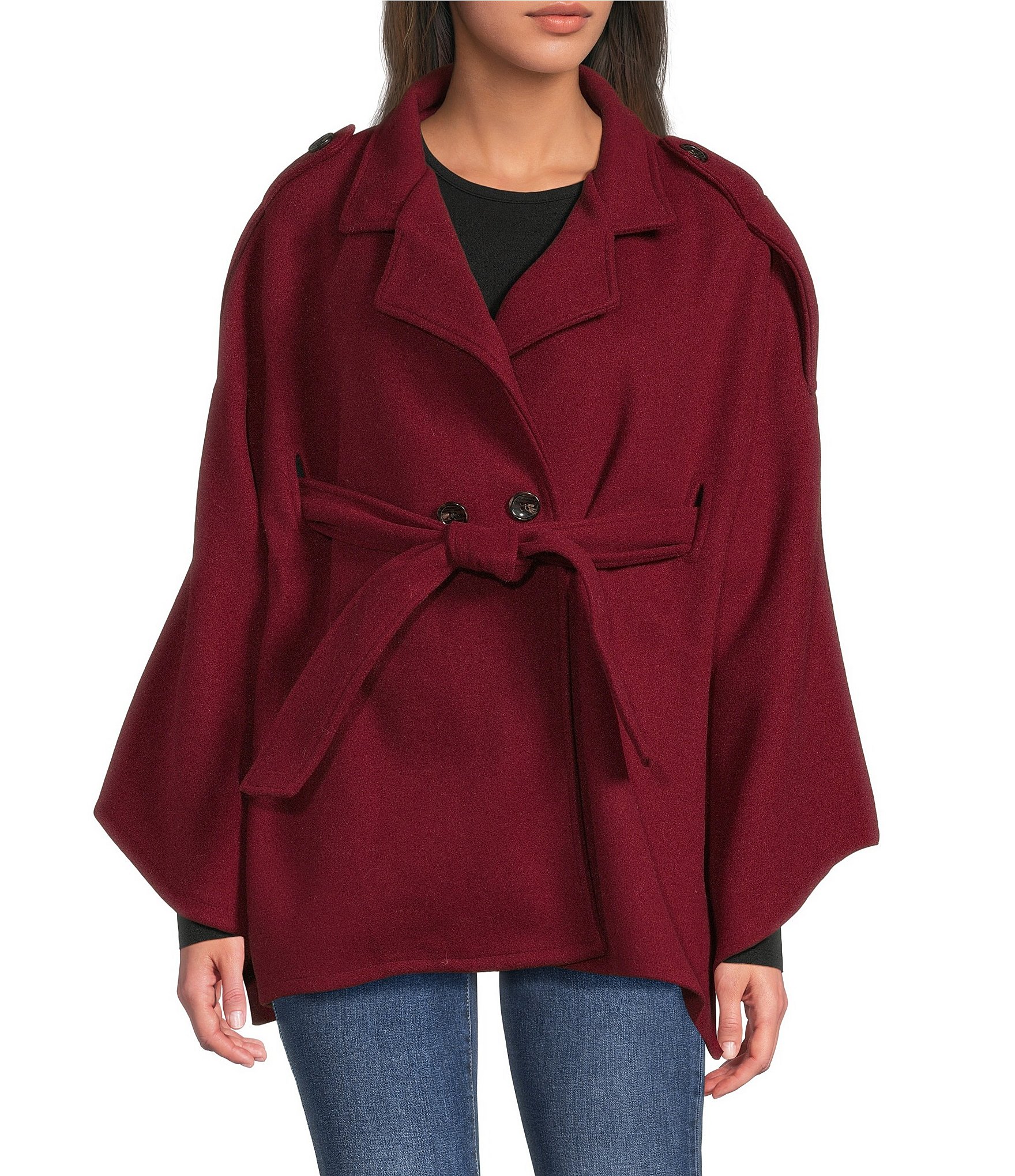 SASSO + SMYTH Belted Button Cape