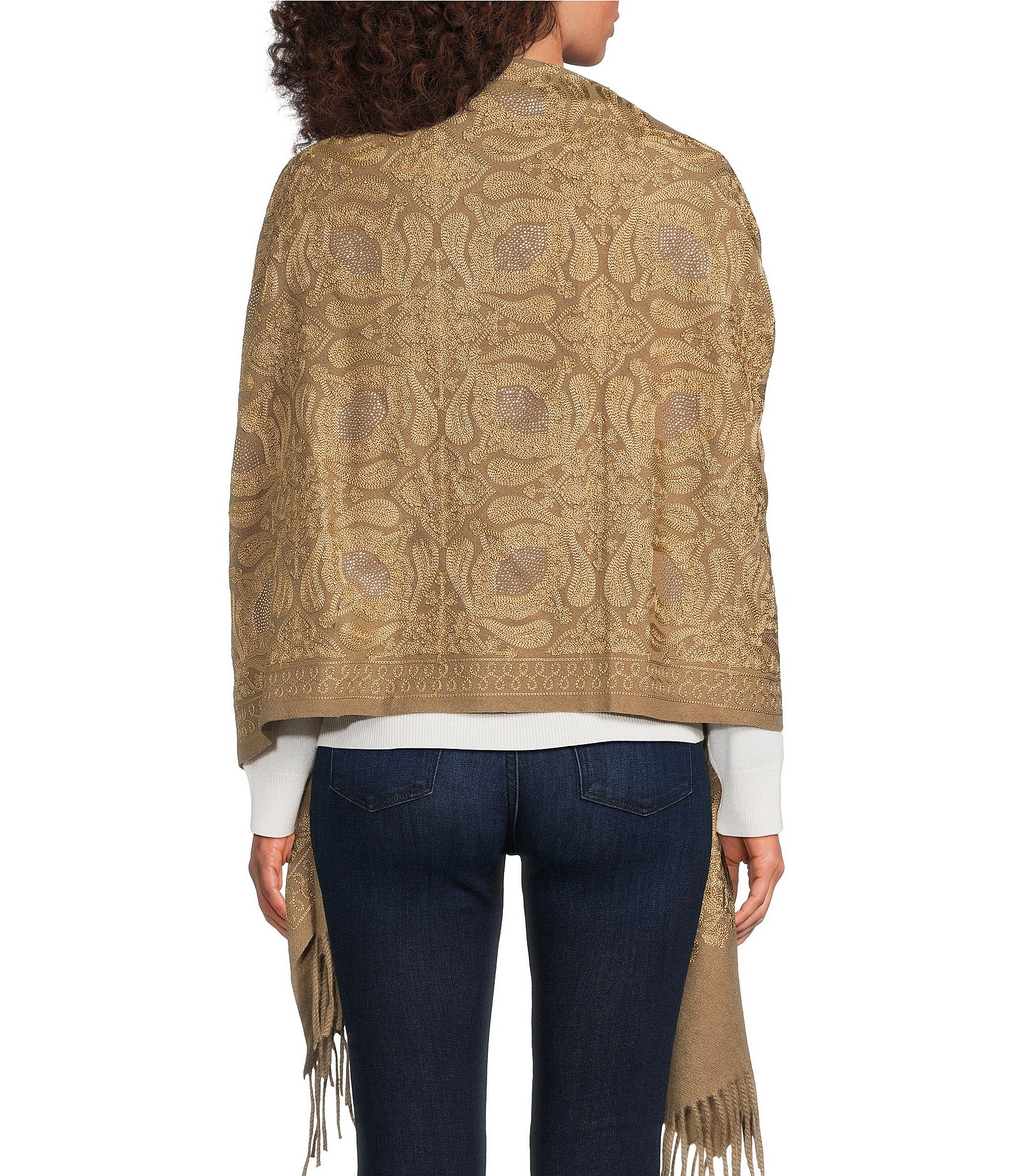 SASSO + SMYTH Embroidered Beaded Evening Wrap
