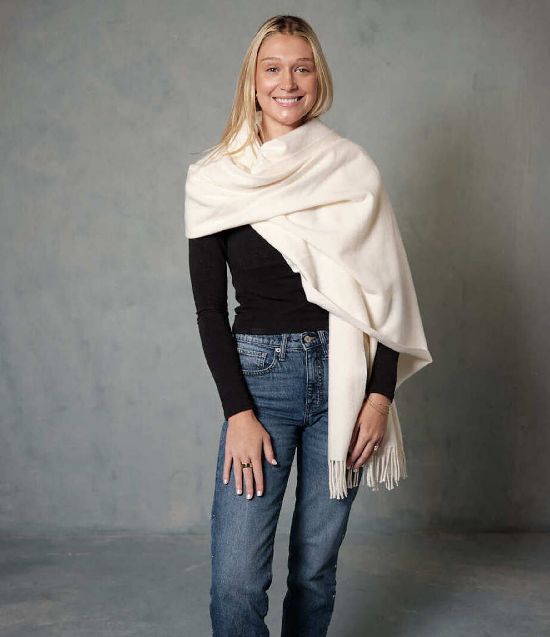 SASSO + SMYTH Oversized Fringe Travel Wrap