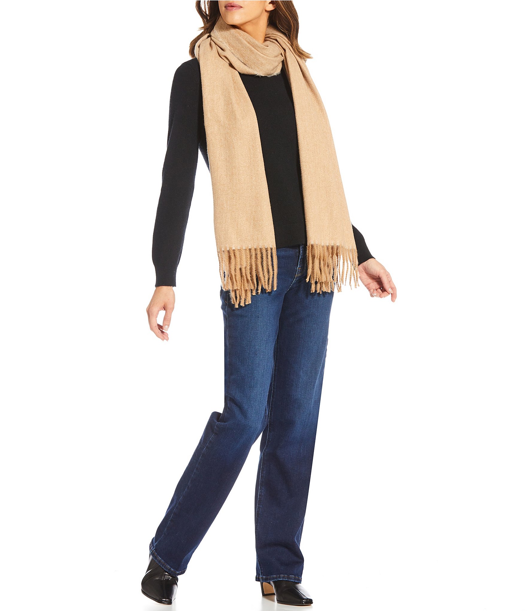 SASSO + SMYTH Solid Brushed Oversized Scarf Wrap