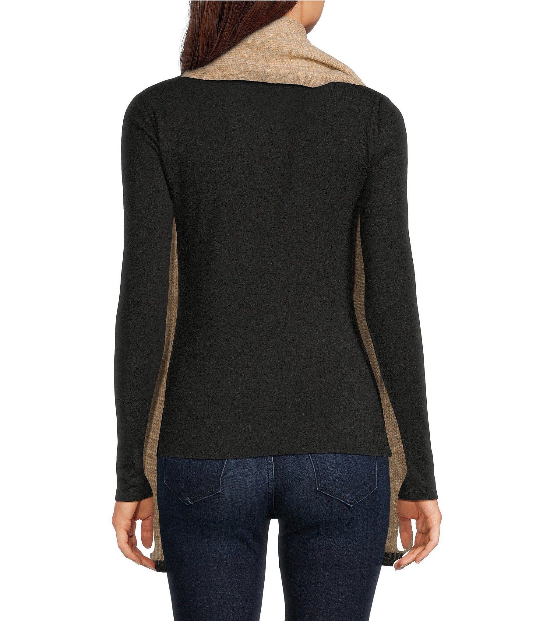 SASSO + SMYTH Solid Contrast Stitch Muffler