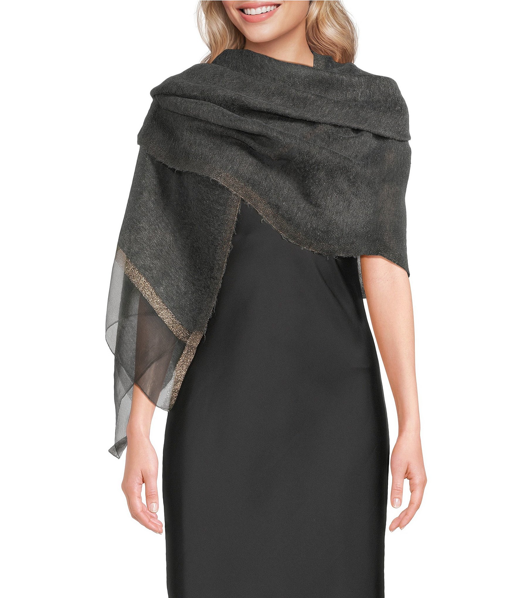 SASSO + SMYTH Wool Silk Evening Wrap