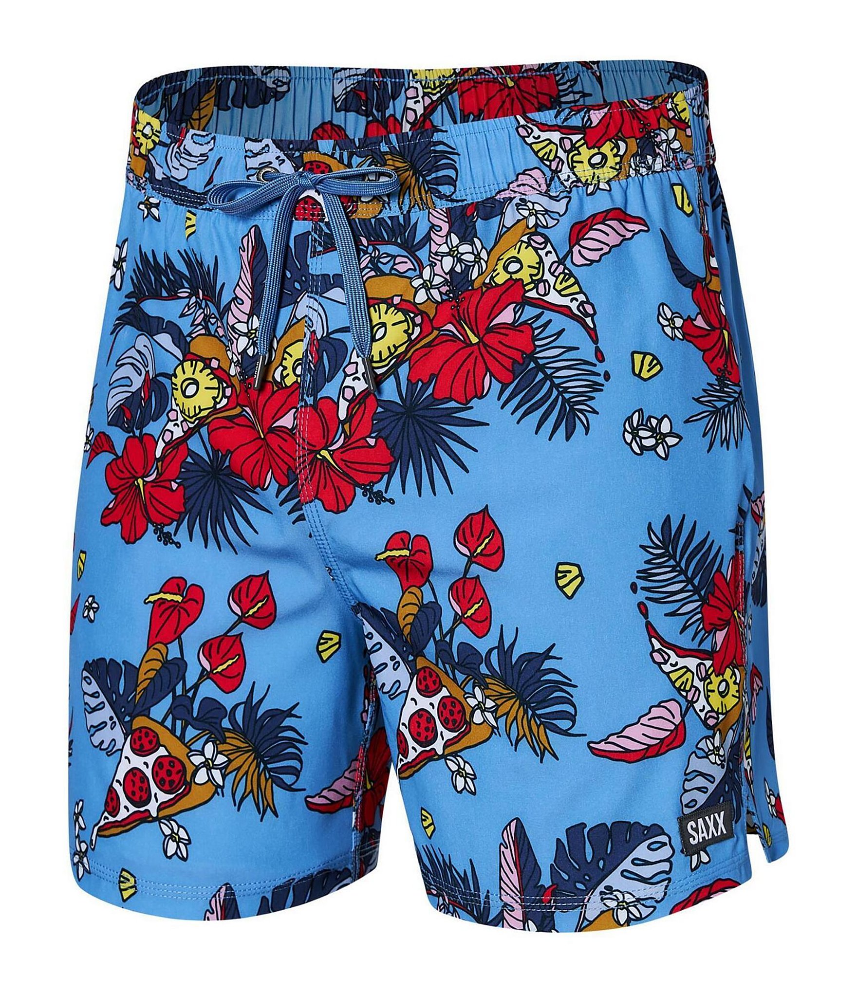 SAXX Hawaiian Pizza Two-In-One 5 Inseam Volley Shorts | Dillard's