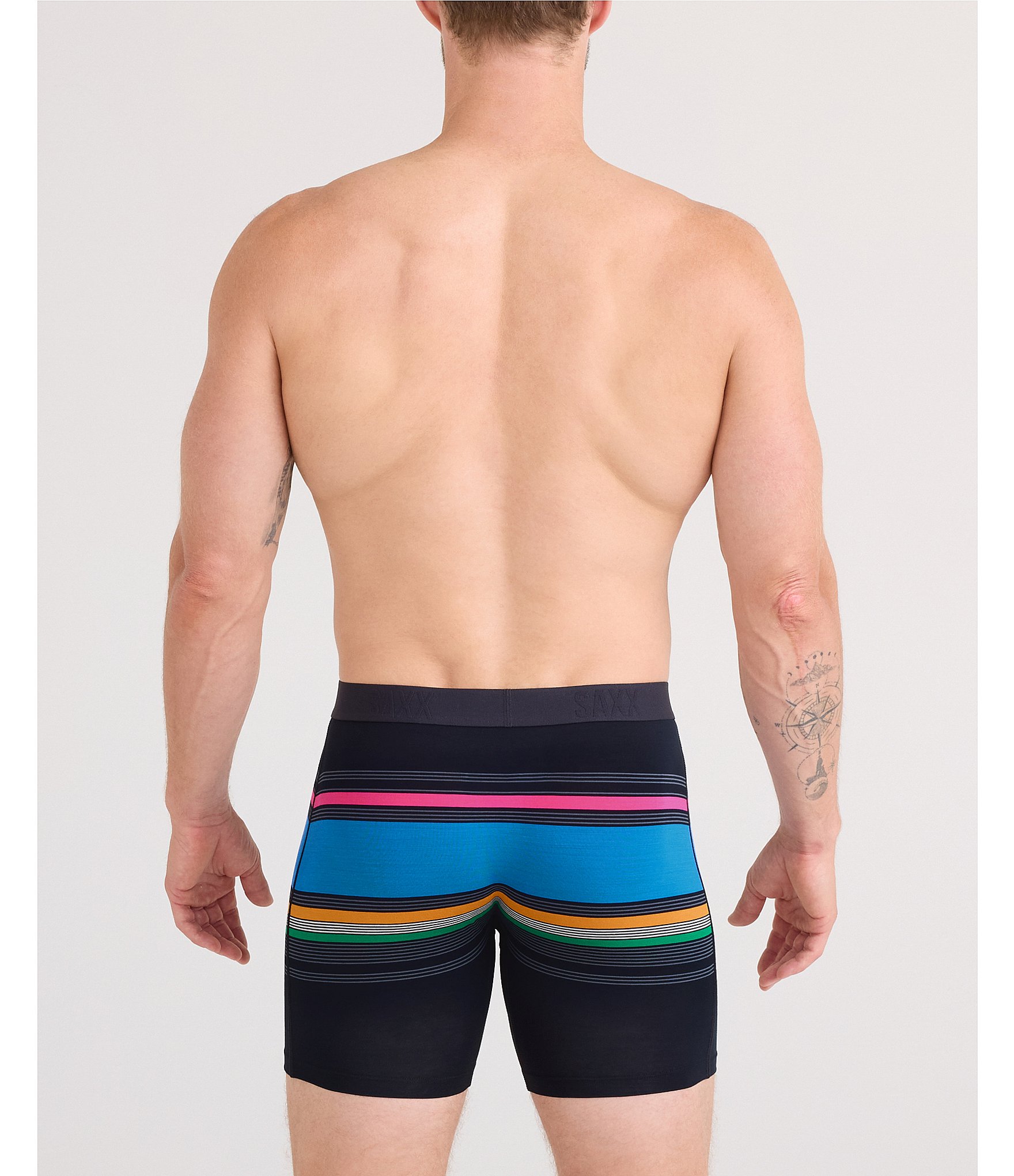 SAXX Vibe Xtra Soft Comfort Throwback Stripe Printed 6#double; Boxer Briefs