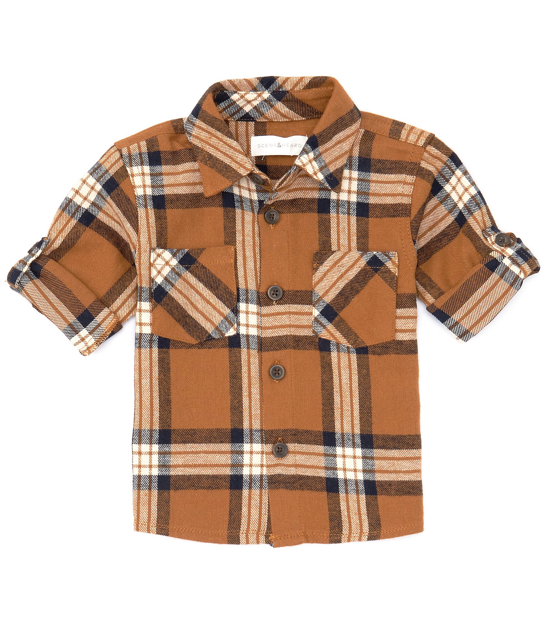 Scene&heard Baby Boys 3-24 Months Long Sleeve Collared Woven Plaid ...