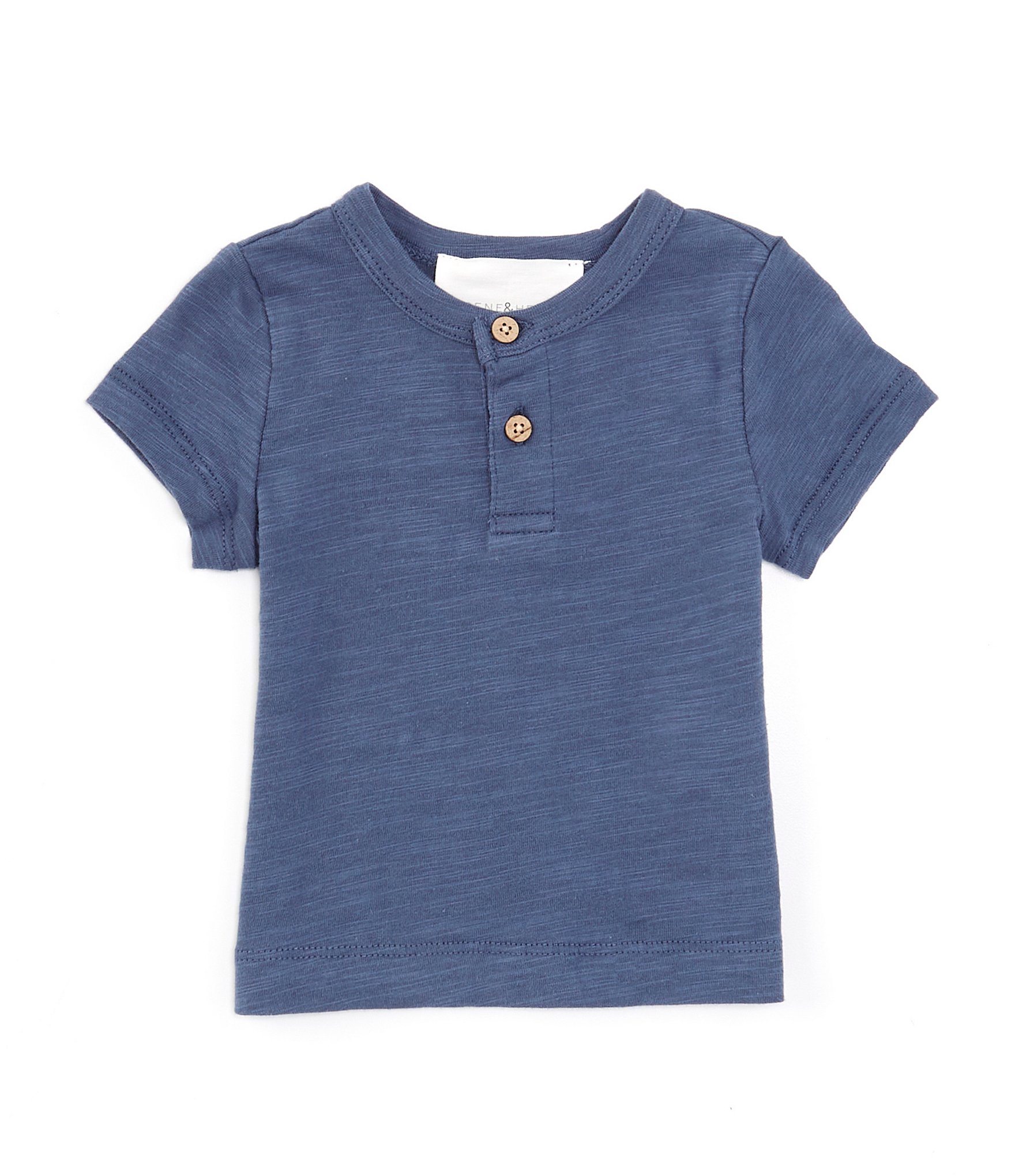 Scene&Heard Baby Boys 3-24 Months Round Neck Short Sleeve Henley T-Shirt