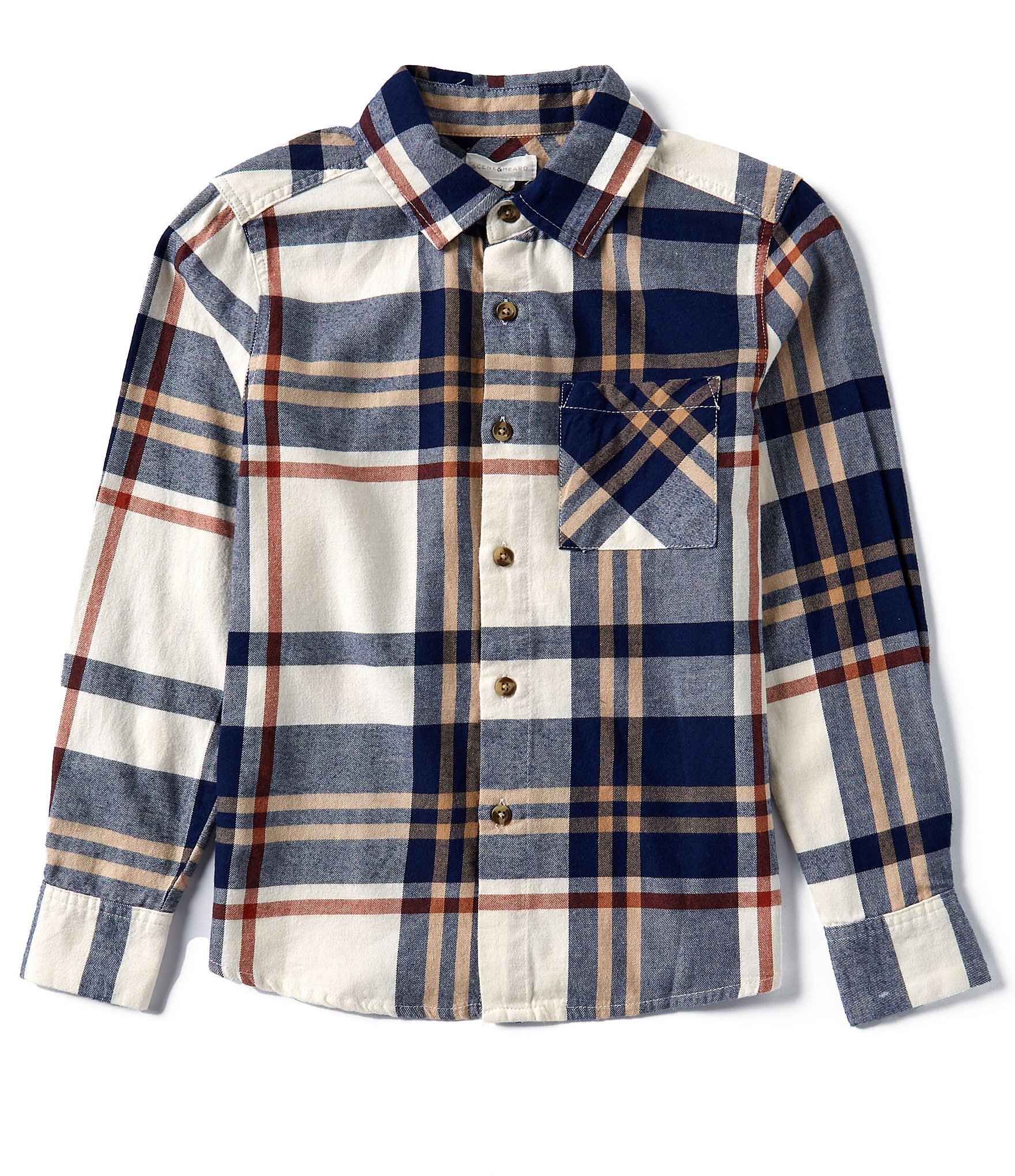 Scene&Heard Big Boys 8-20 Long Sleeve Plaid Woven Shirt