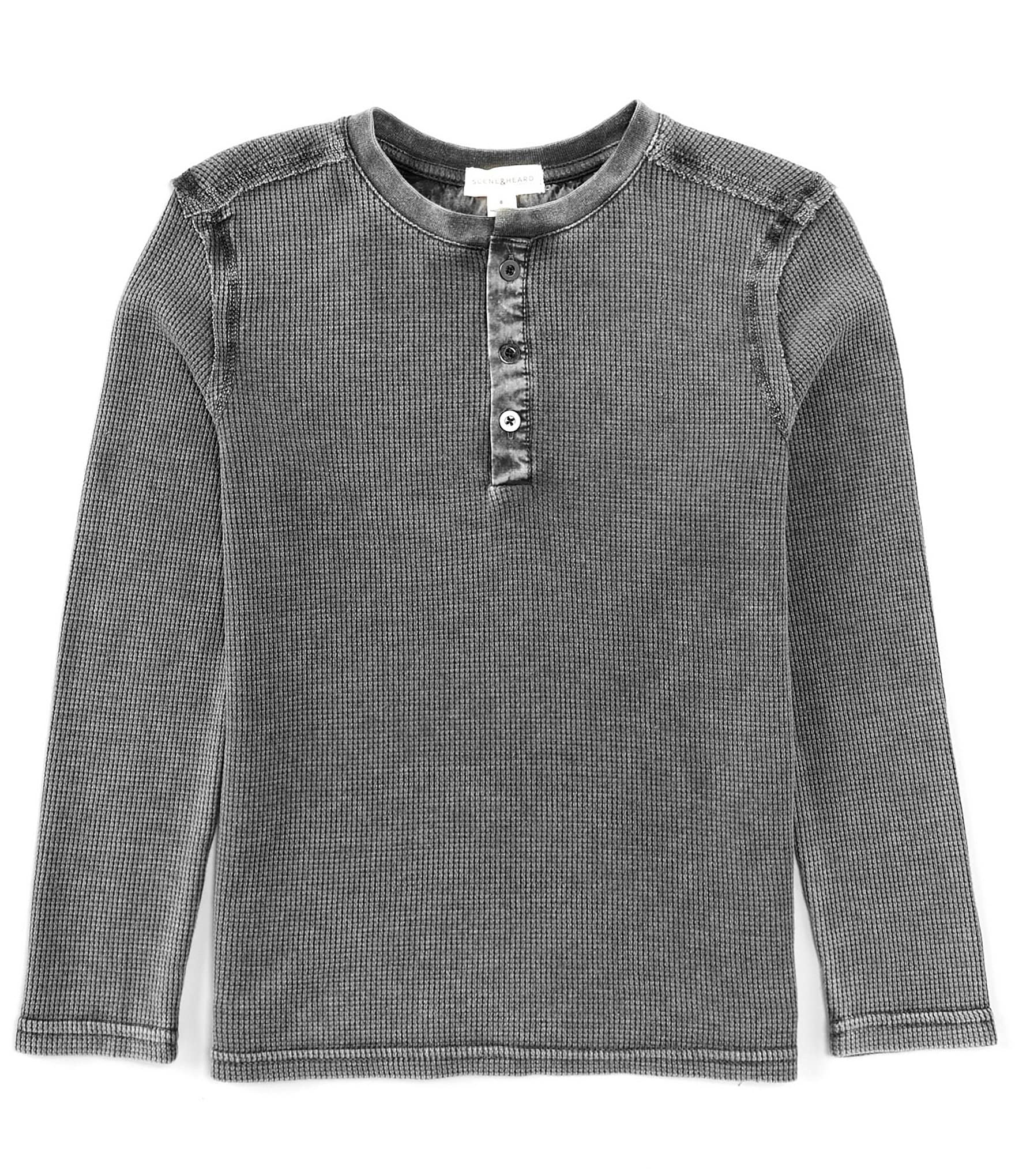 Scene&Heard Big Boys 8-20 Long Sleeve Thermal Henley T-Shirt