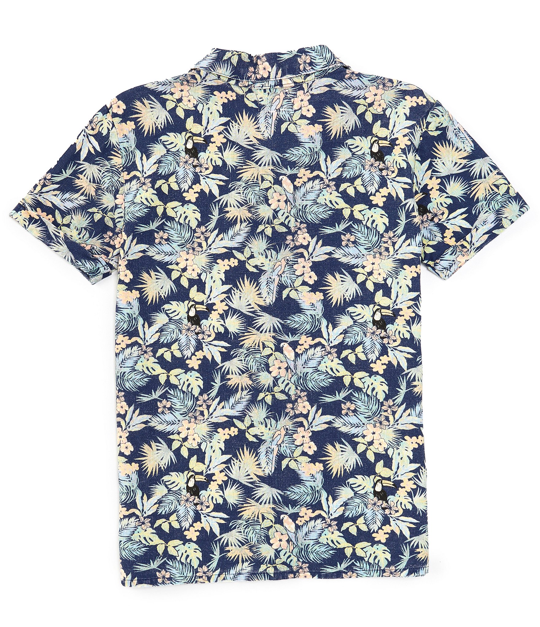 Scene&Heard Big Boys 8-20 Short Sleeve Botanical Print Woven Shirt