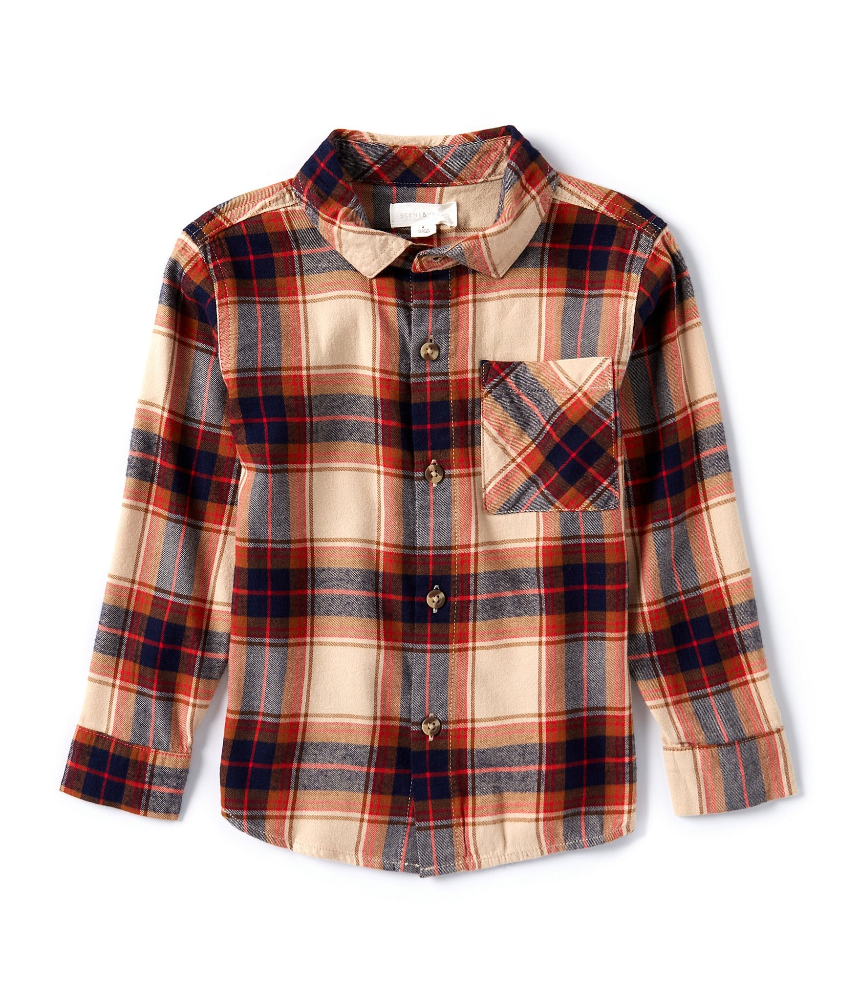 Scene&Heard Little Boys 2T-7 Long Sleeve Plaid Button-Down Shirt