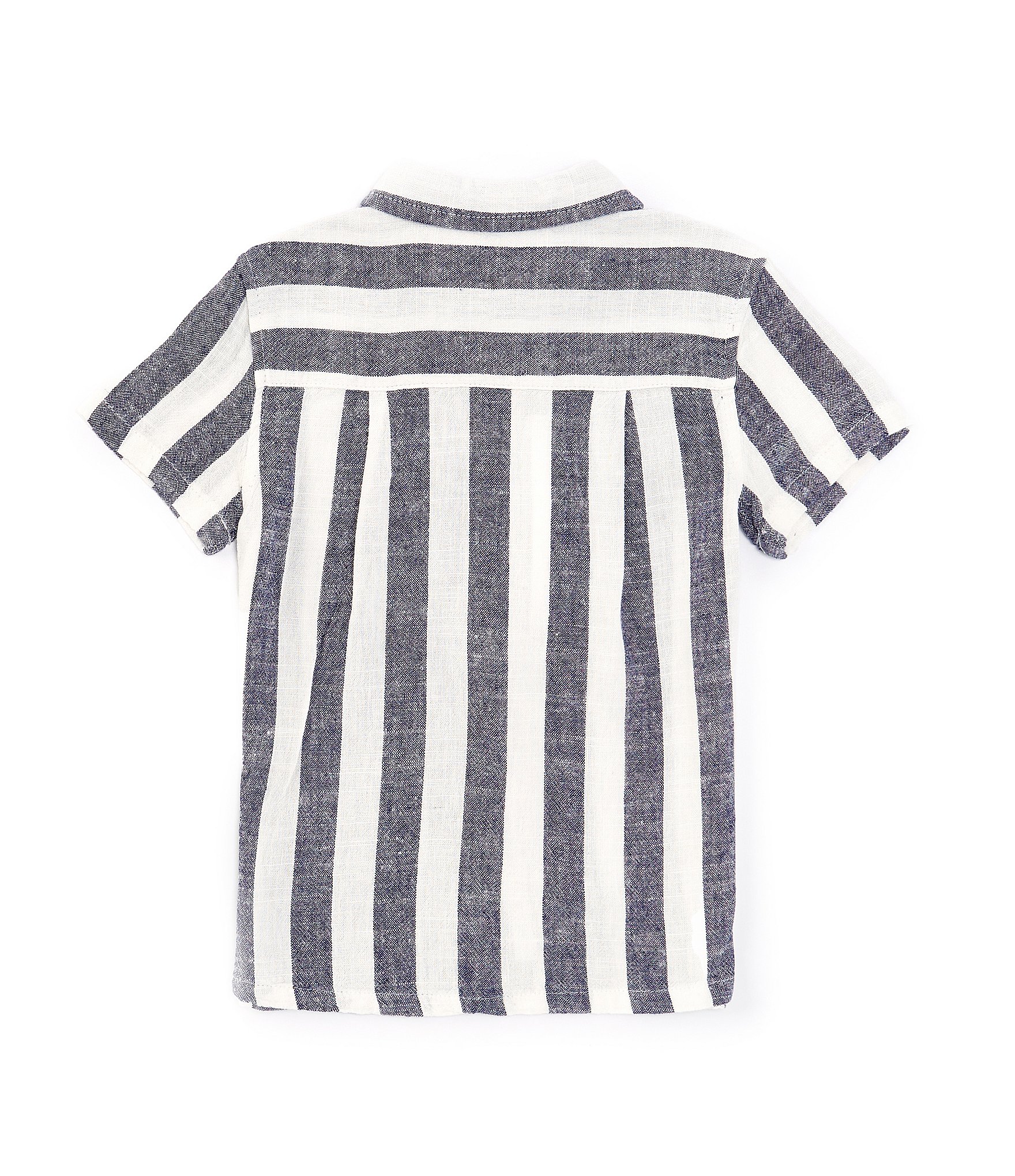 Scene&Heard Little Boys 2T-7 Short Sleeve Button-Front Stripe Woven Shirt