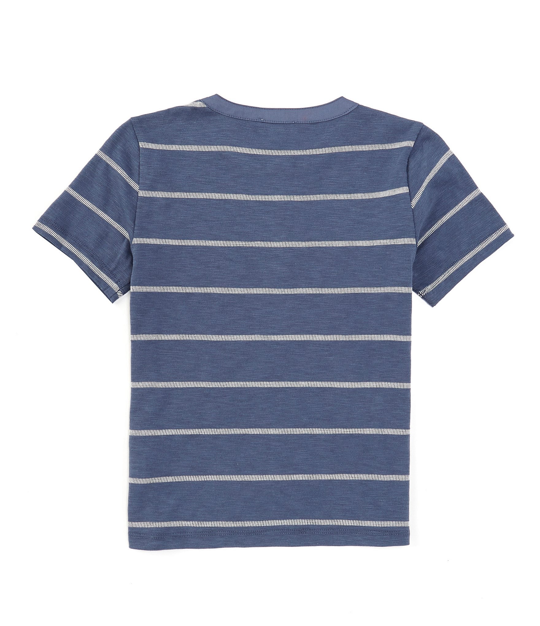 Scene&Heard Little Boys 2T-7 Short Sleeve Striped Henley Shirt