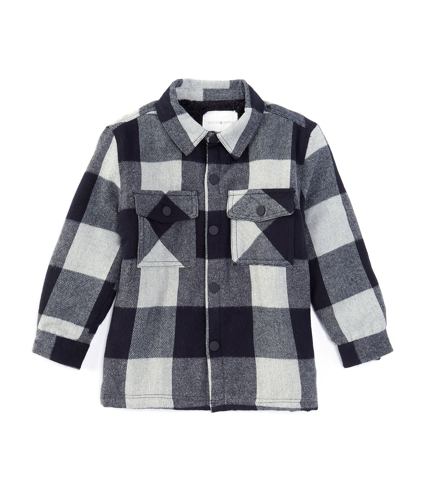 Scene&Heard Little Boys 2T-7 Sherpa Lined Plaid Shacket