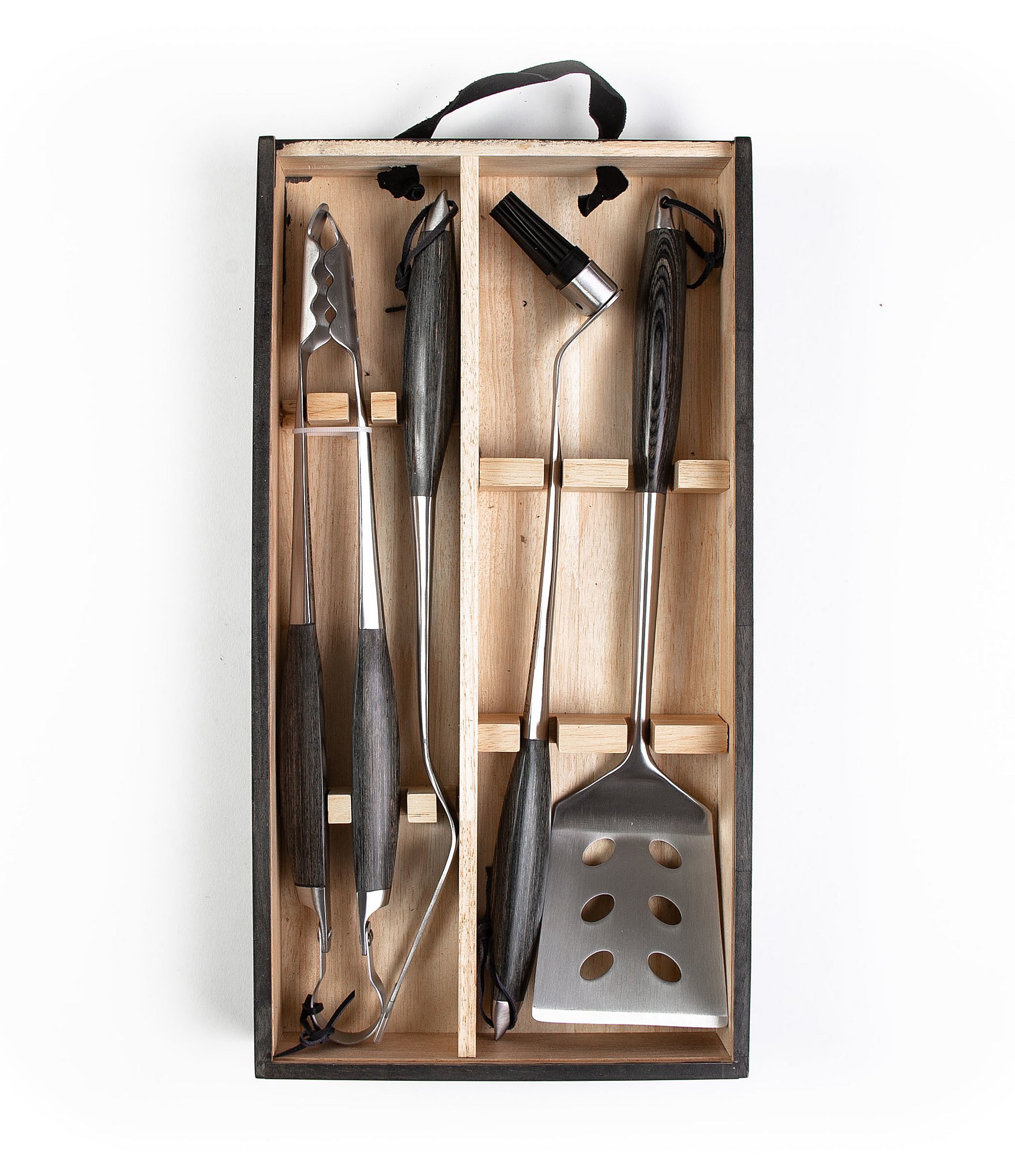 Schmidt Brothers Cutlery BBQ Ash 4-Piece Grill Set with Box