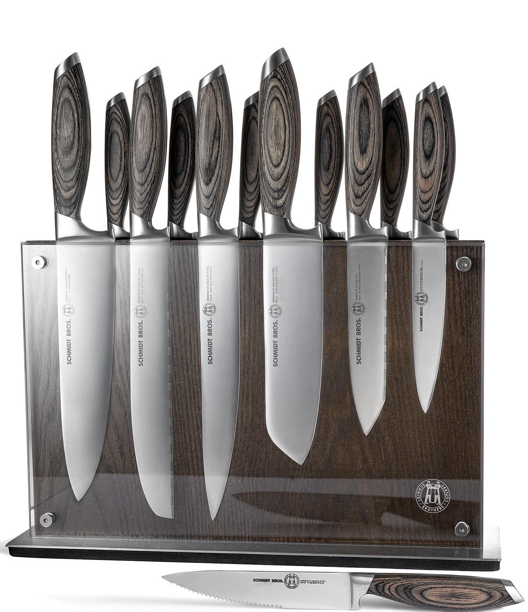 Schmidt Brothers Cutlery Bonded Ash 15-Piece Knife Block Set