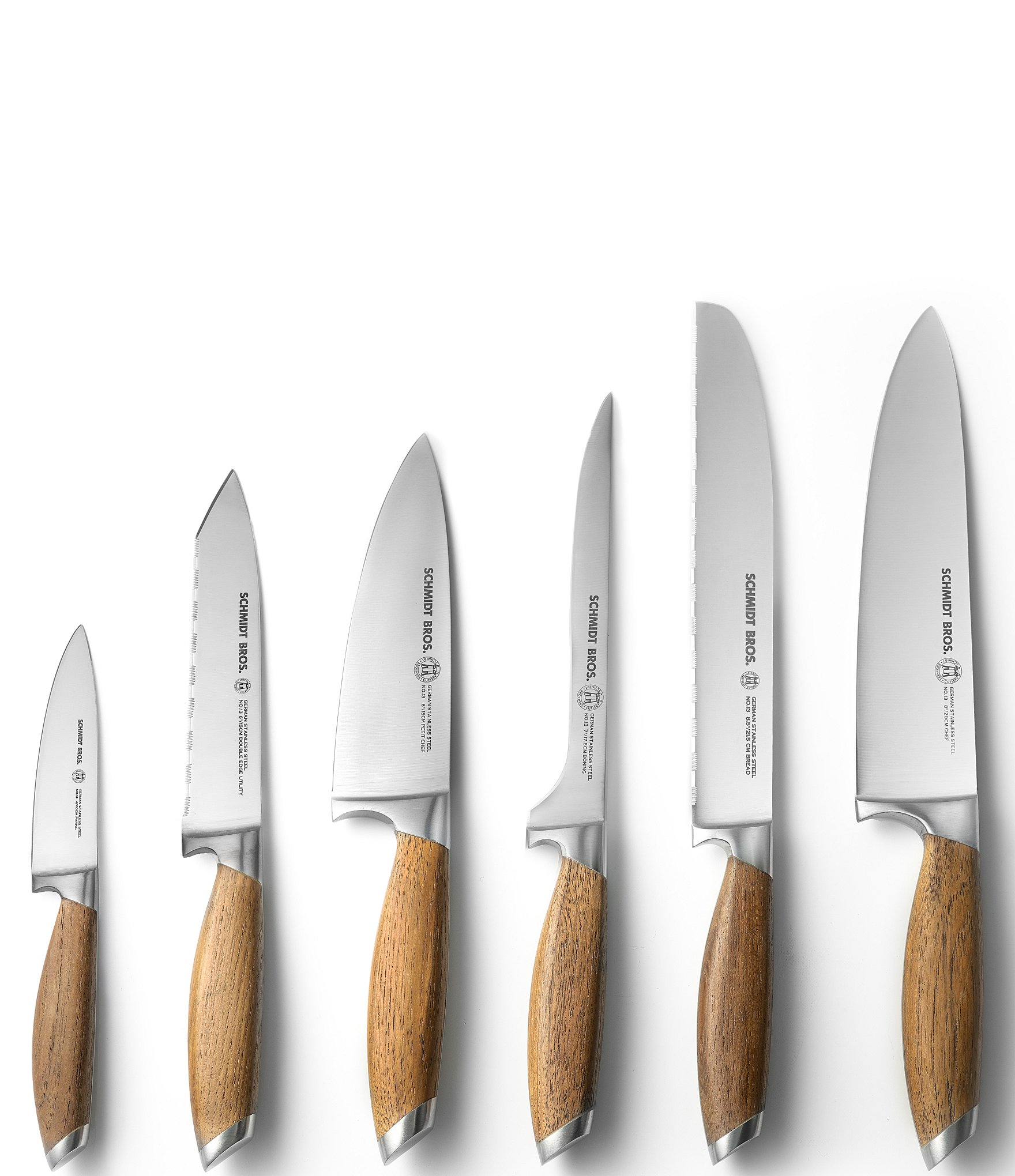 Schmidt Brothers Cutlery Bonded Teak 7-Piece Knife Block Set