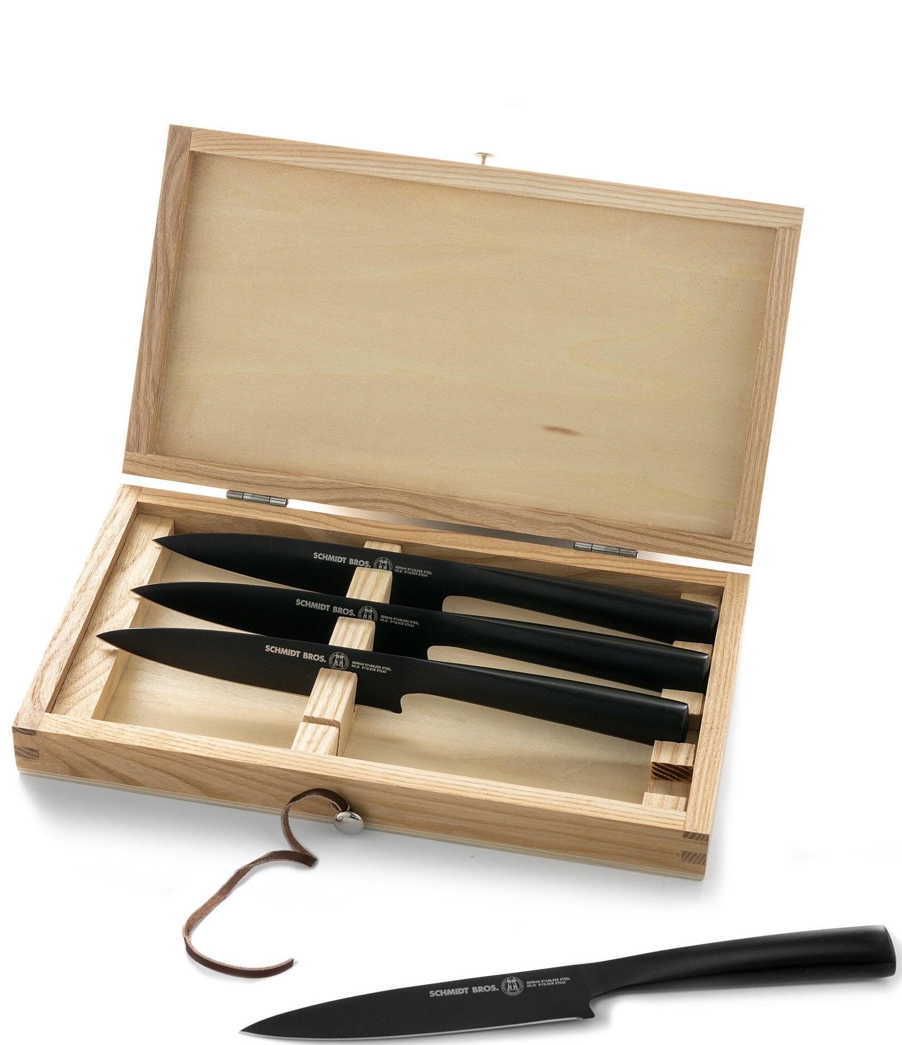 Schmidt Brothers Cutlery Jet Black 4-Piece Steak Set