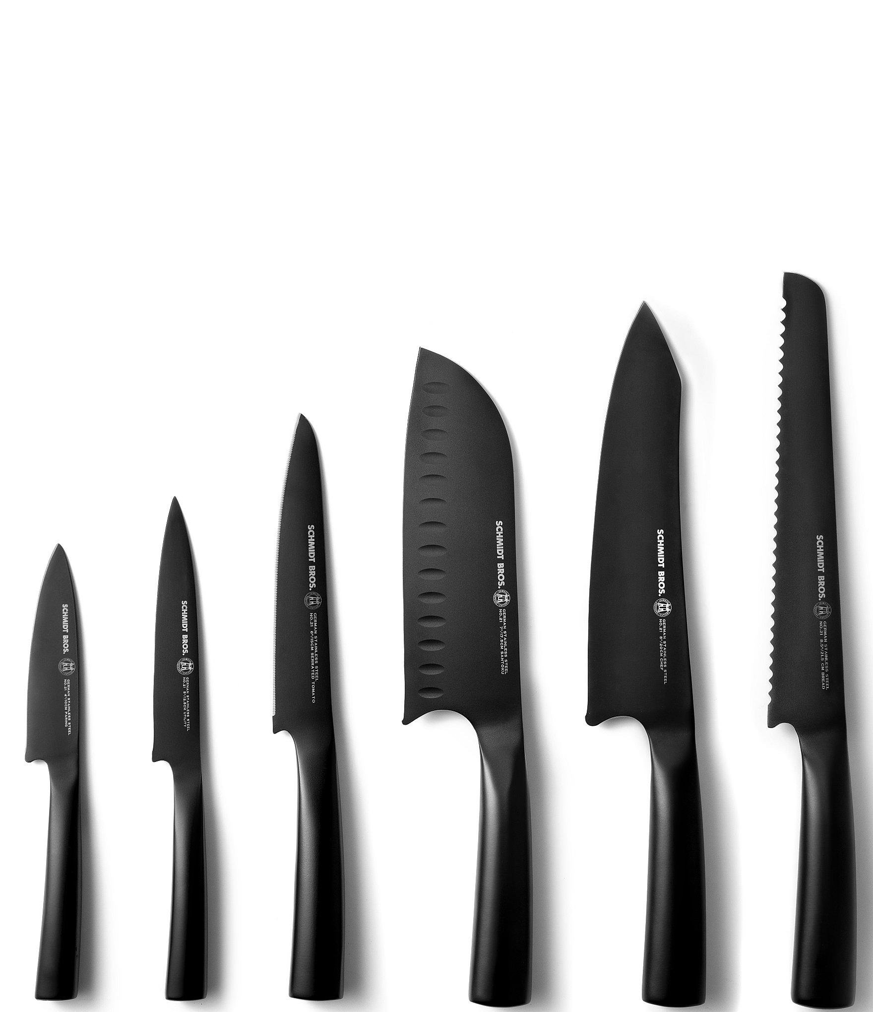 Schmidt Brothers Cutlery Jet Black 7-Piece Knife Block Set