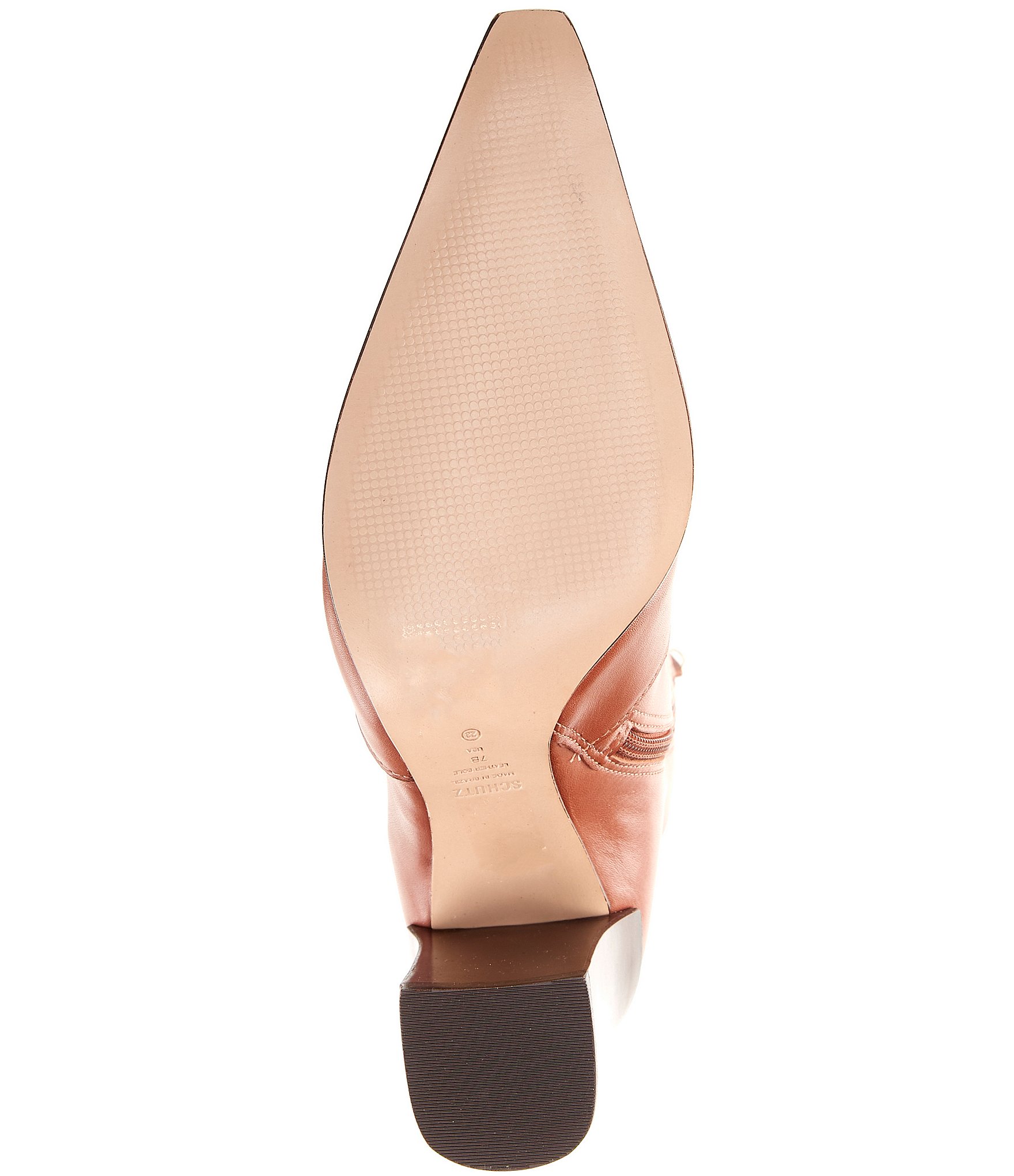 Schutz Raffaela Up Leather Pointed Toe Block Heel Tall Boots
