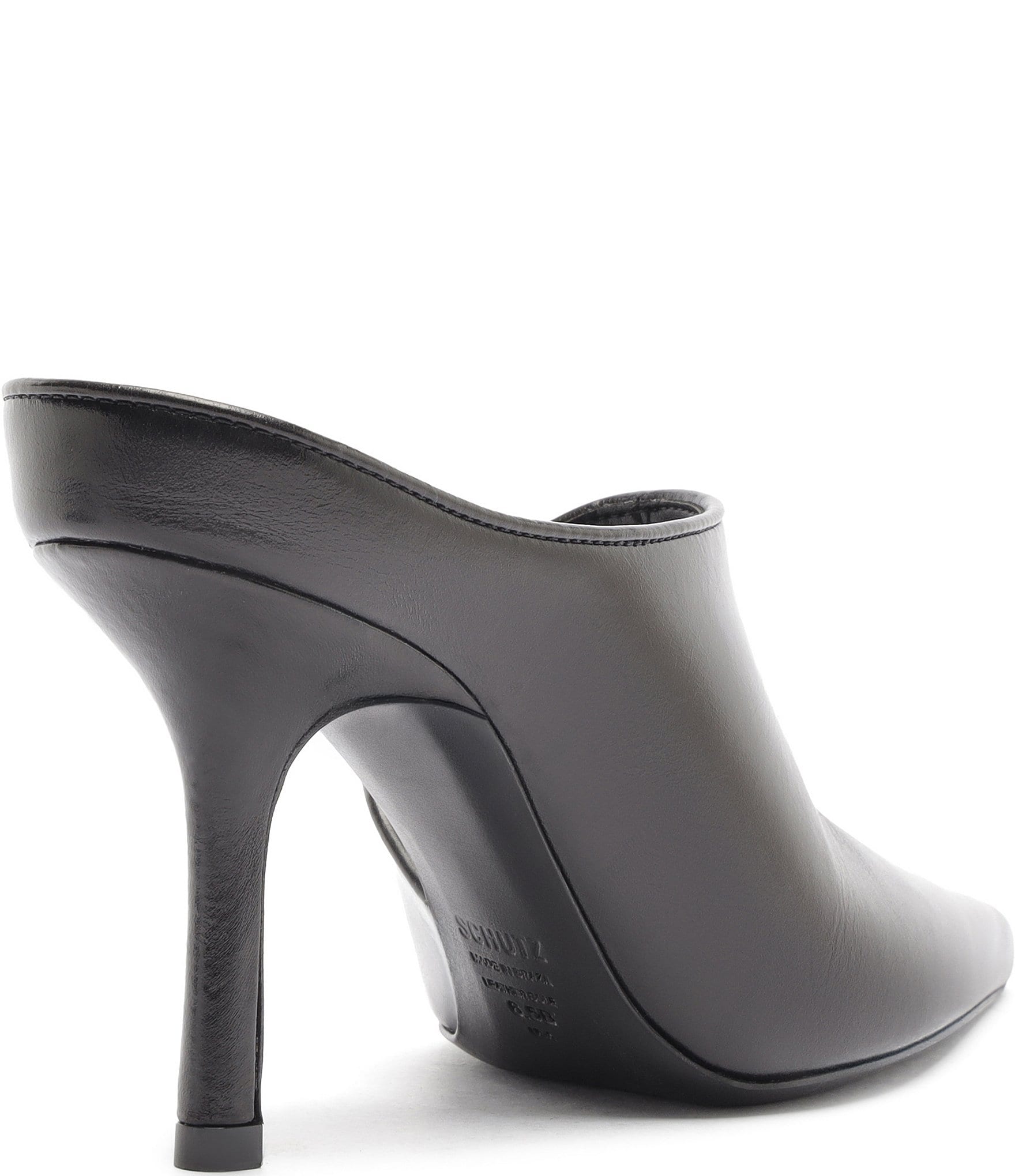 Schutz Abby Leather Pointed Toe Dress Mules