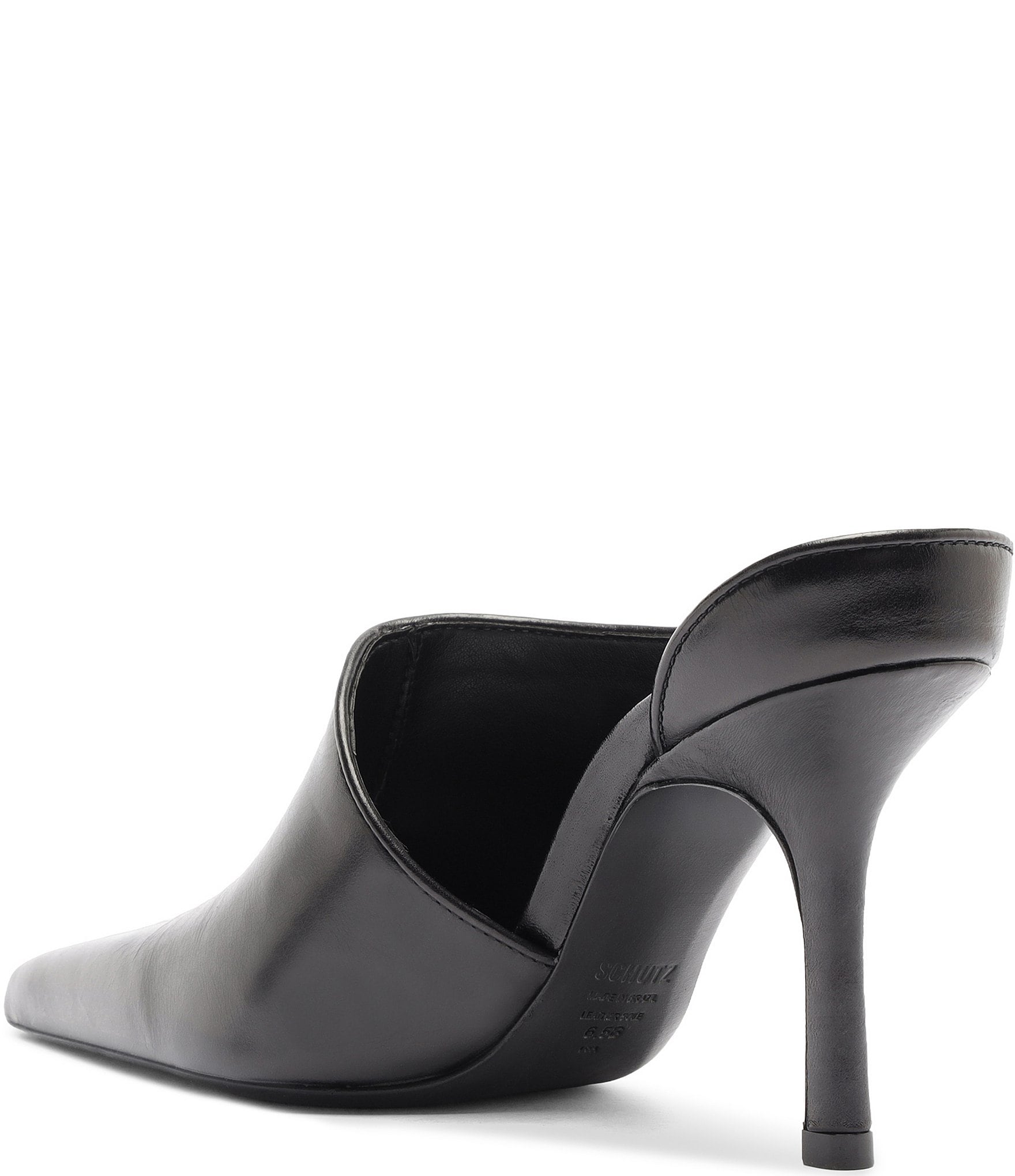 Schutz Abby Leather Pointed Toe Dress Mules