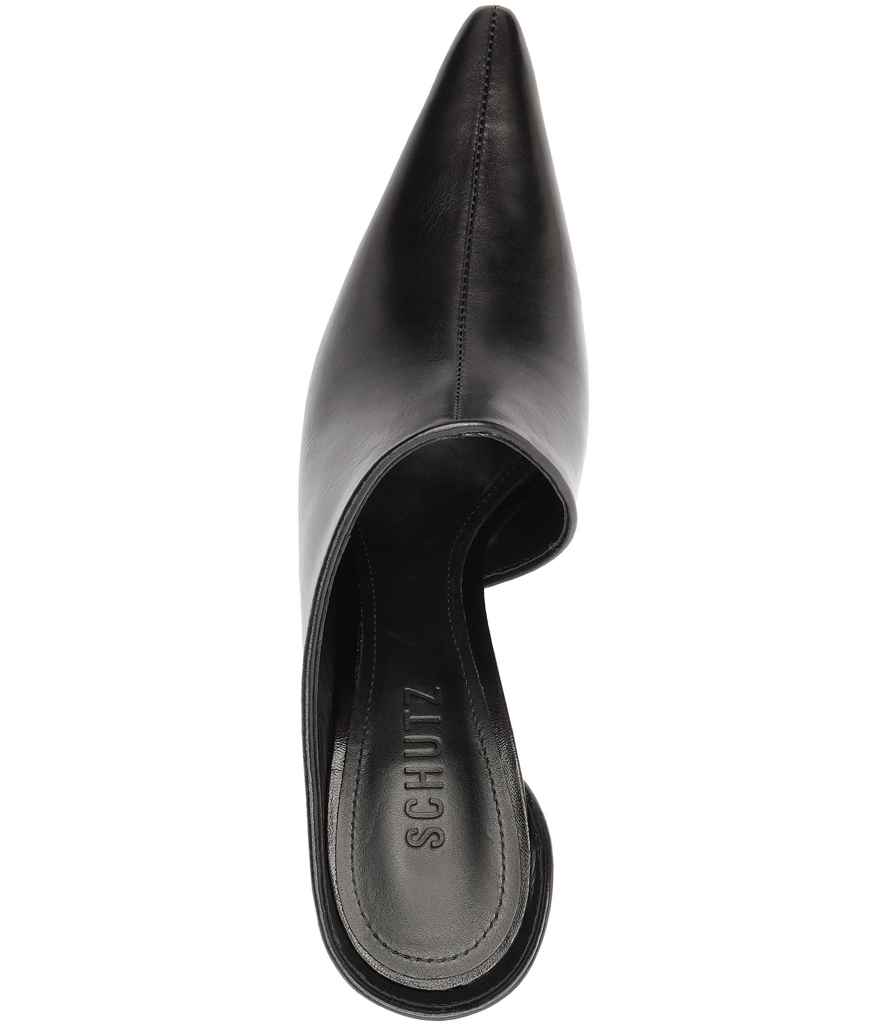 Schutz Abby Leather Pointed Toe Dress Mules