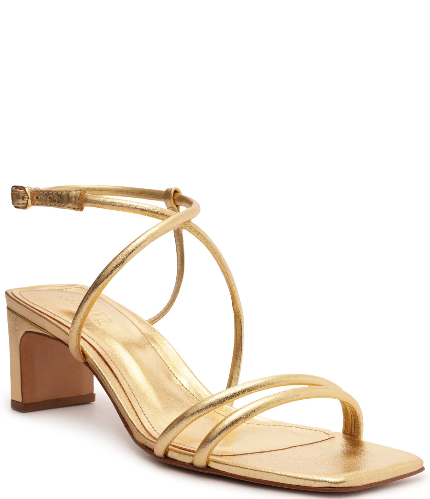 Schutz Aimee Leather Strappy Block Heel Sandals | Dillard's