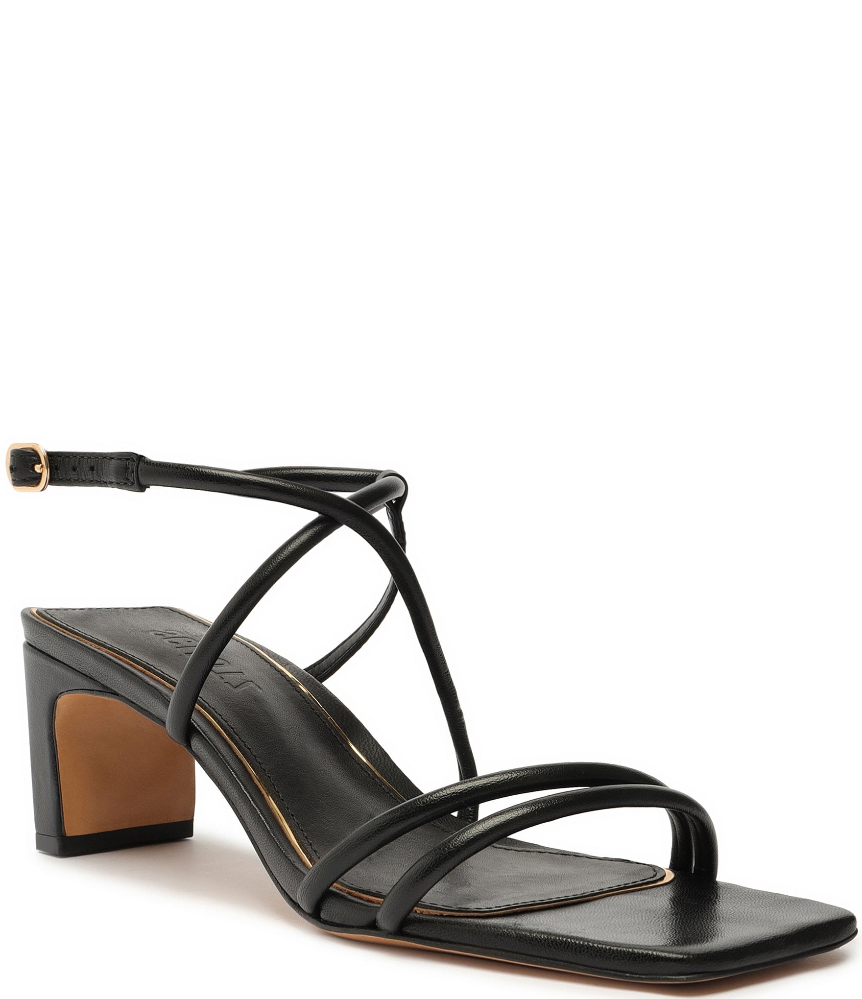 Schutz Aimee Block Heel Leather Sandals | Dillard's