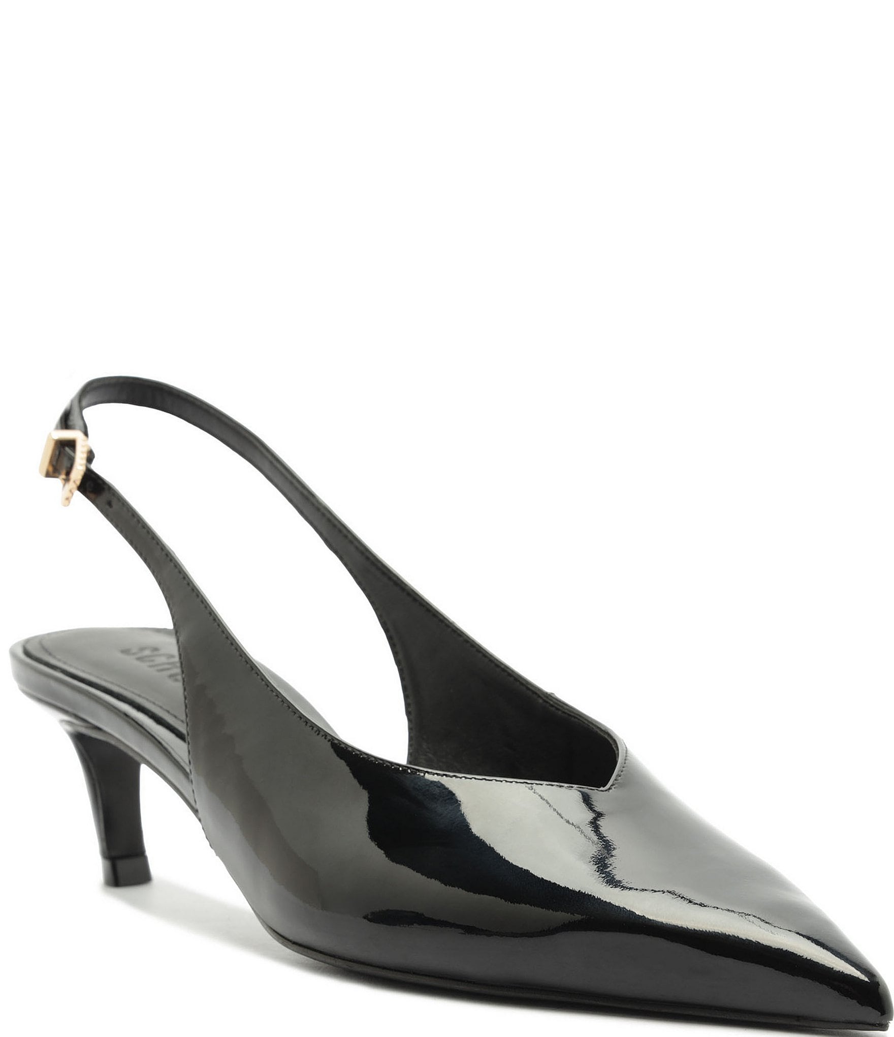 Schutz Alicia Patent Leather Slingback Pointed Toe Pumps