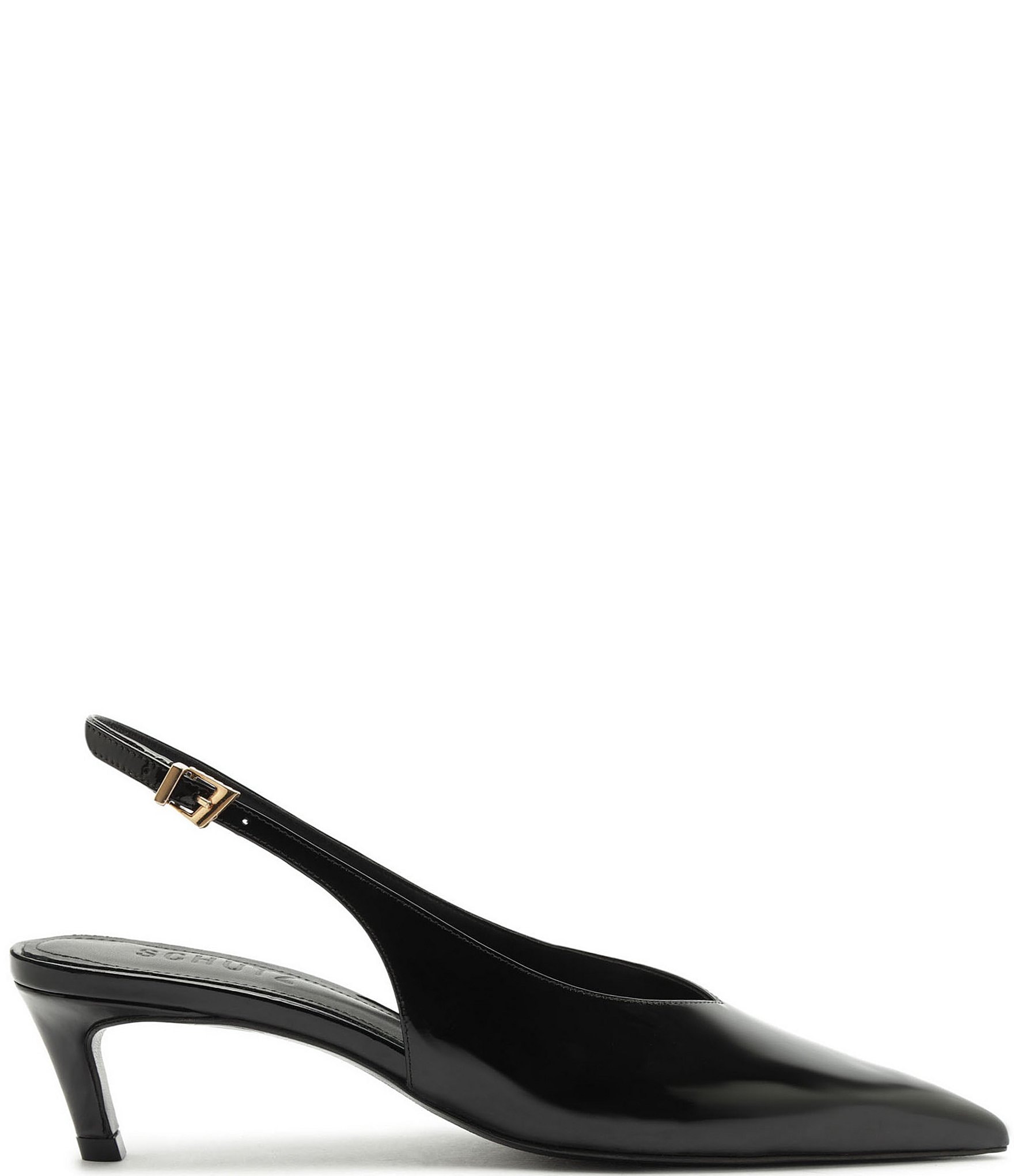 Schutz Alicia Patent Leather Slingback Pointed Toe Pumps