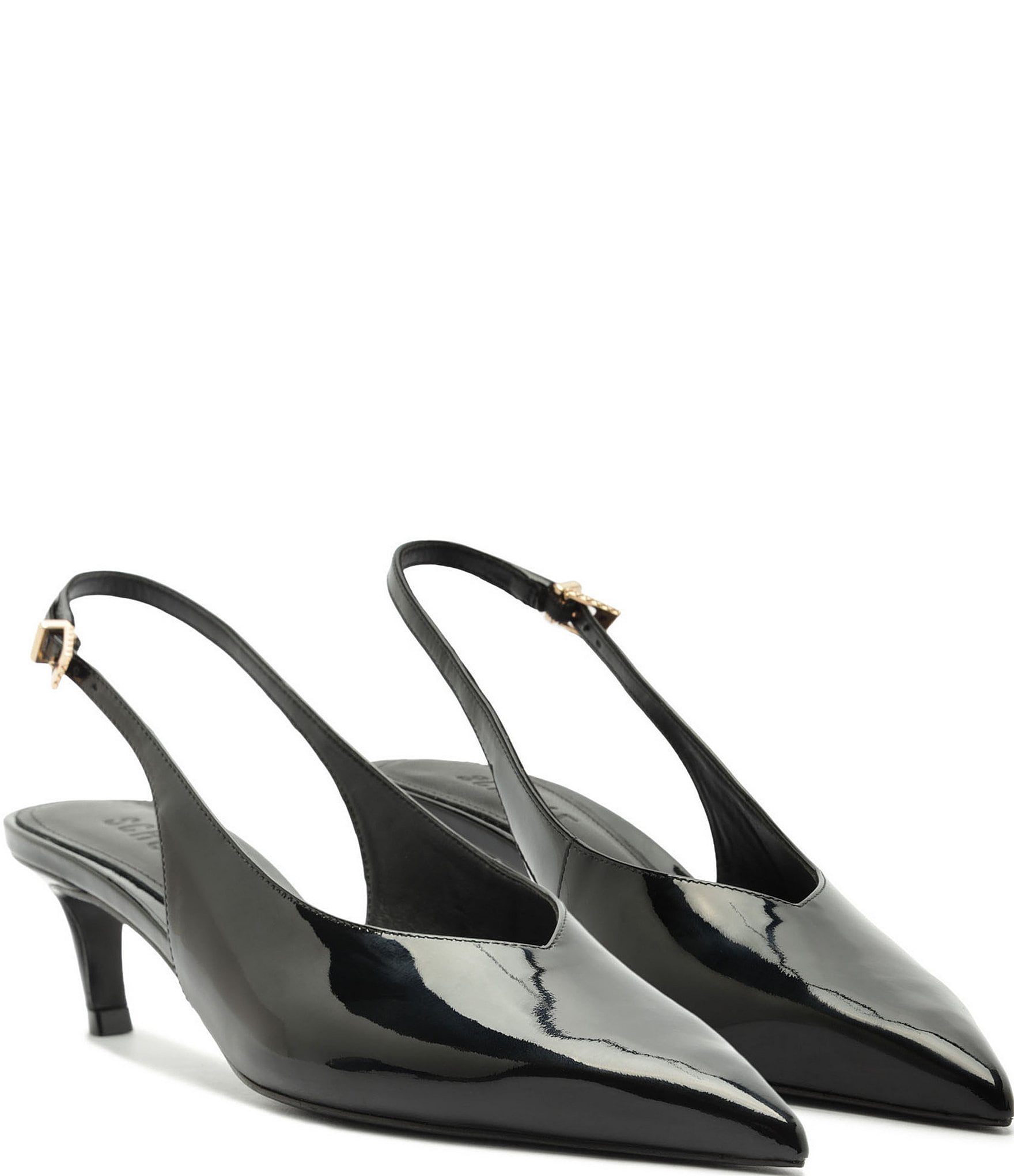 Schutz Alicia Patent Leather Slingback Pointed Toe Pumps