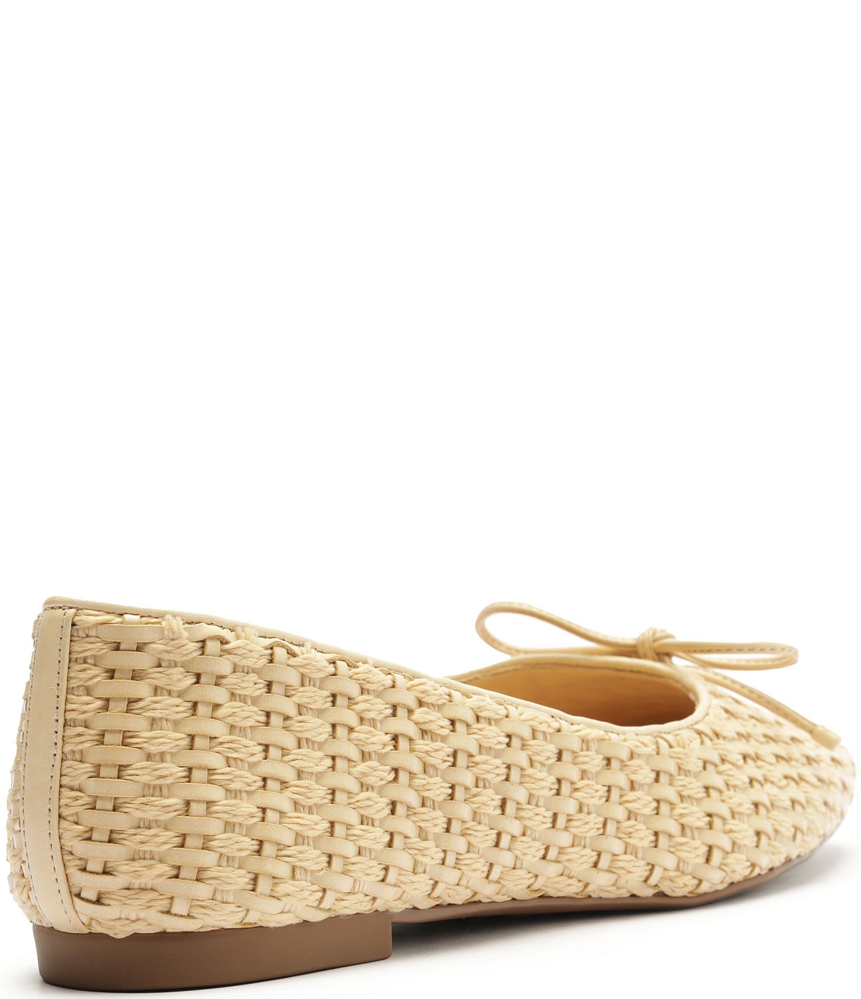 Schutz Arissa Woven Straw Bow Flats