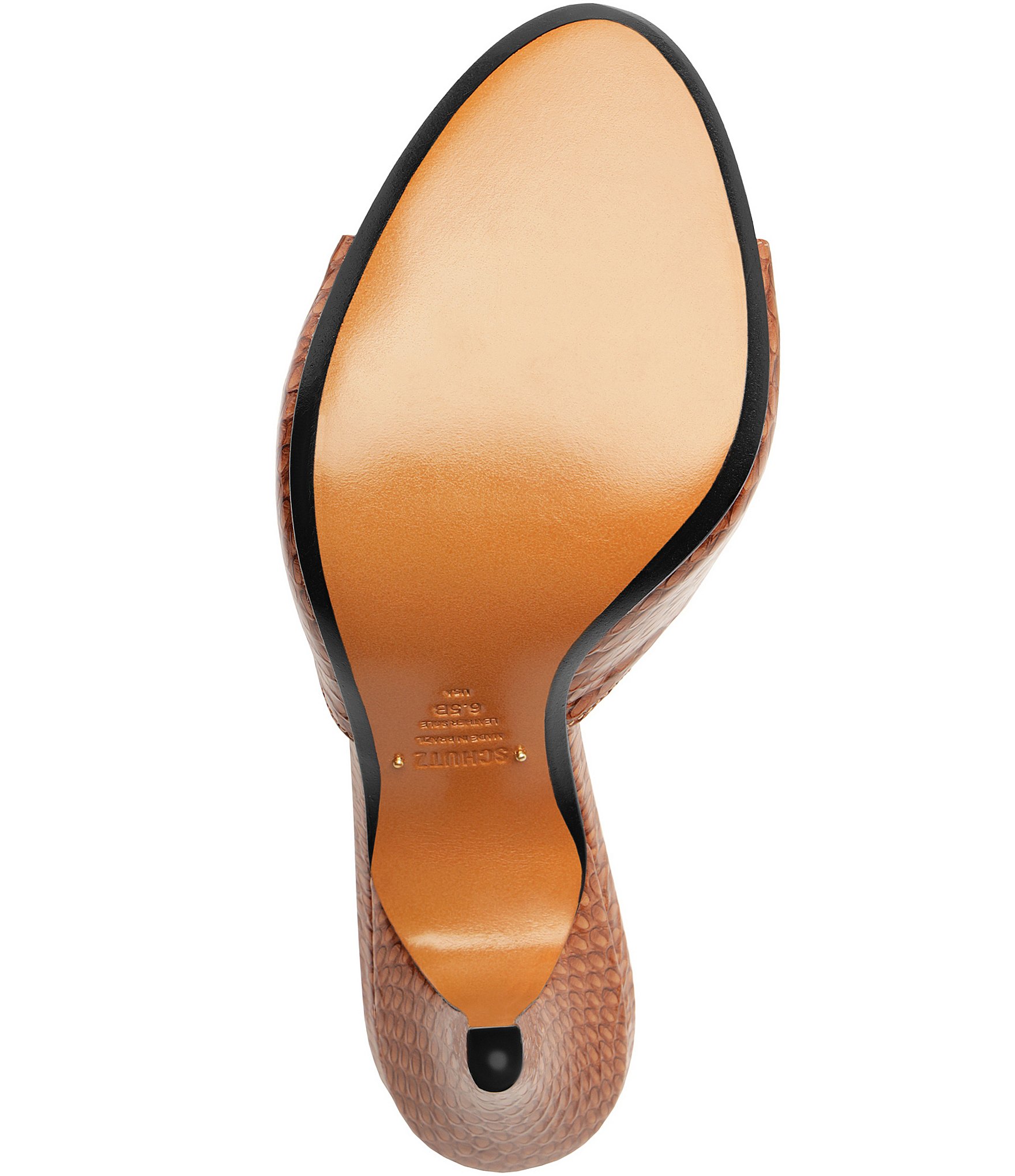 Schutz Clea Snake Printed Leather Dress Slide Sandals