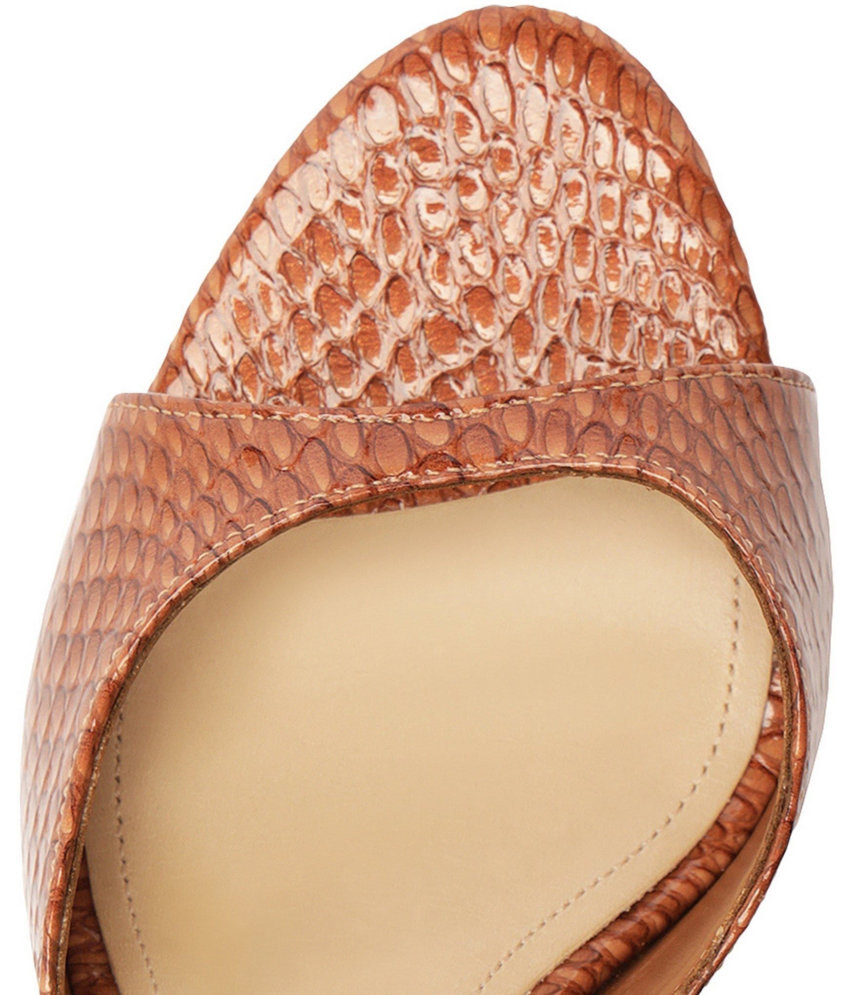 Schutz Clea Snake Printed Leather Dress Slide Sandals