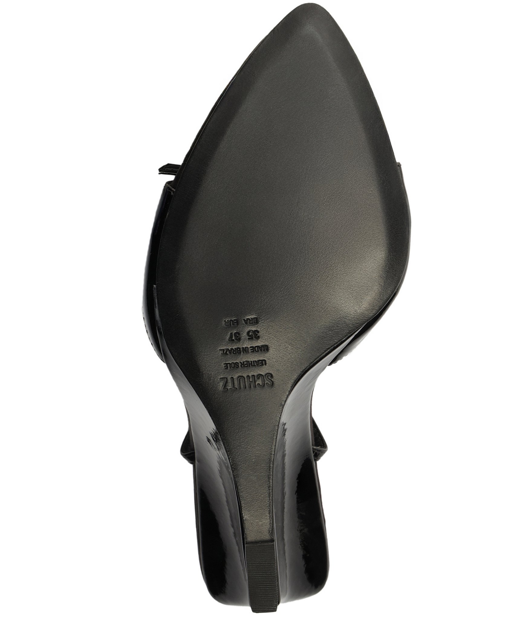 Schutz Elodie Patent Leather Ankle Strap Wedge Sandals